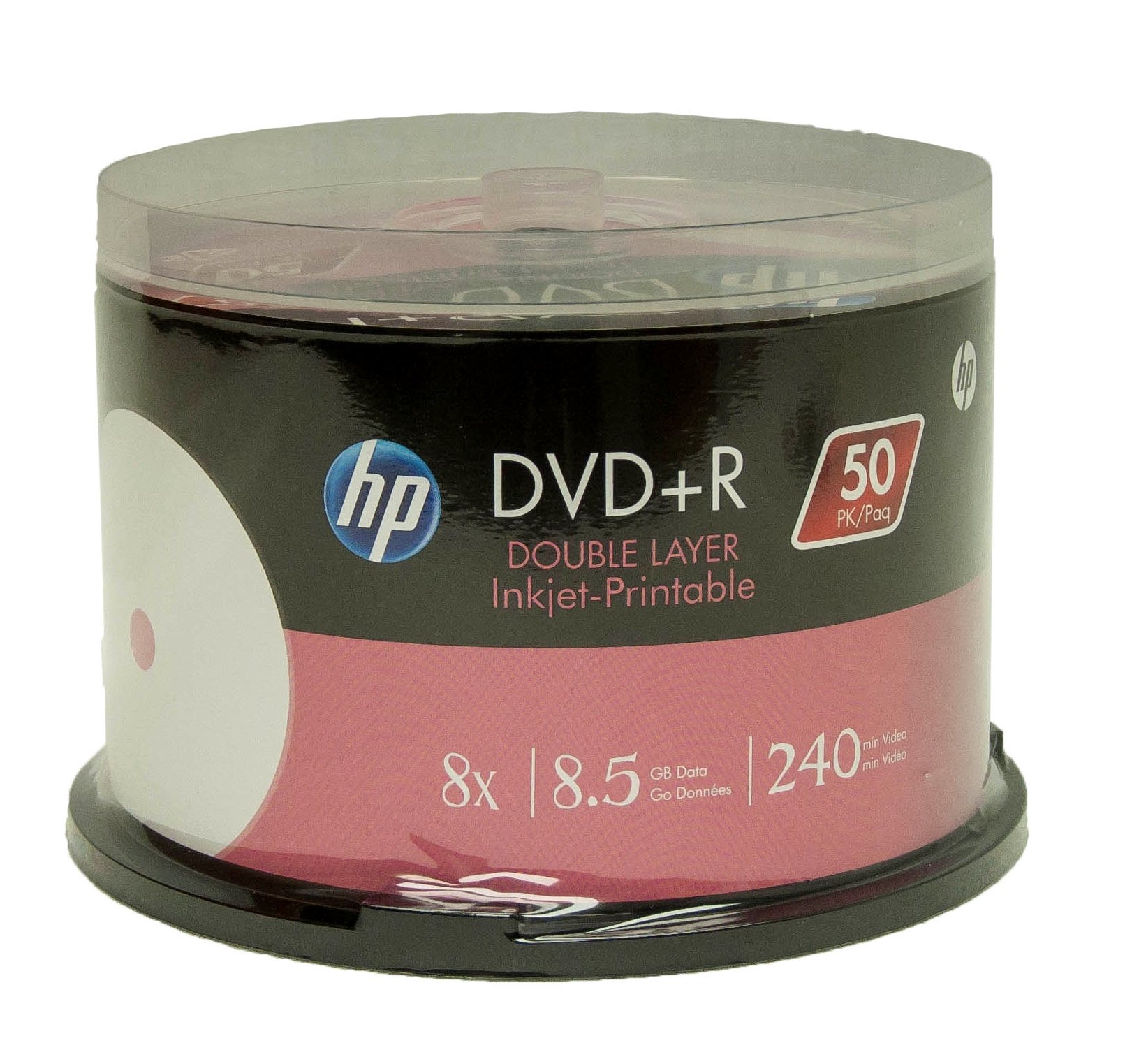 Hp DVD+R Dl Double Layer 8X 8.5Gb White Inkjet Printable 50 Pack in Spindle