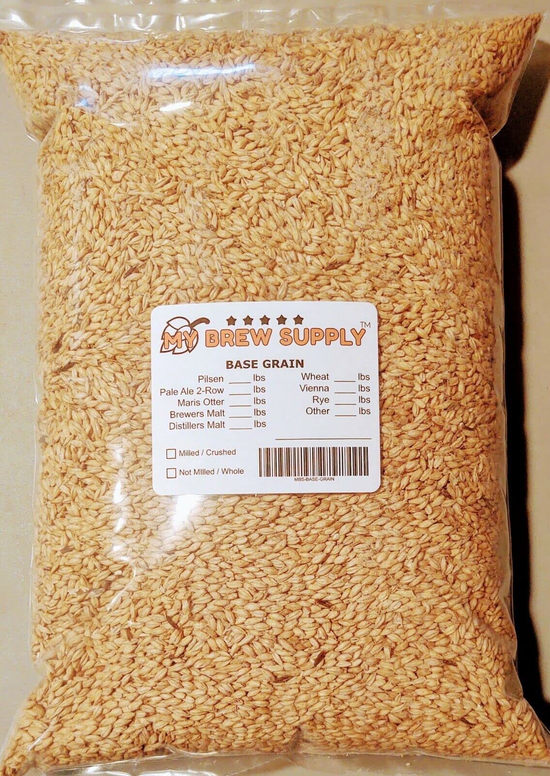 Brewers Malt 2-Row (Milled/Crushed) by Briess 10 lbs Homebrewing Beer Making Vacuum Packed Freshness