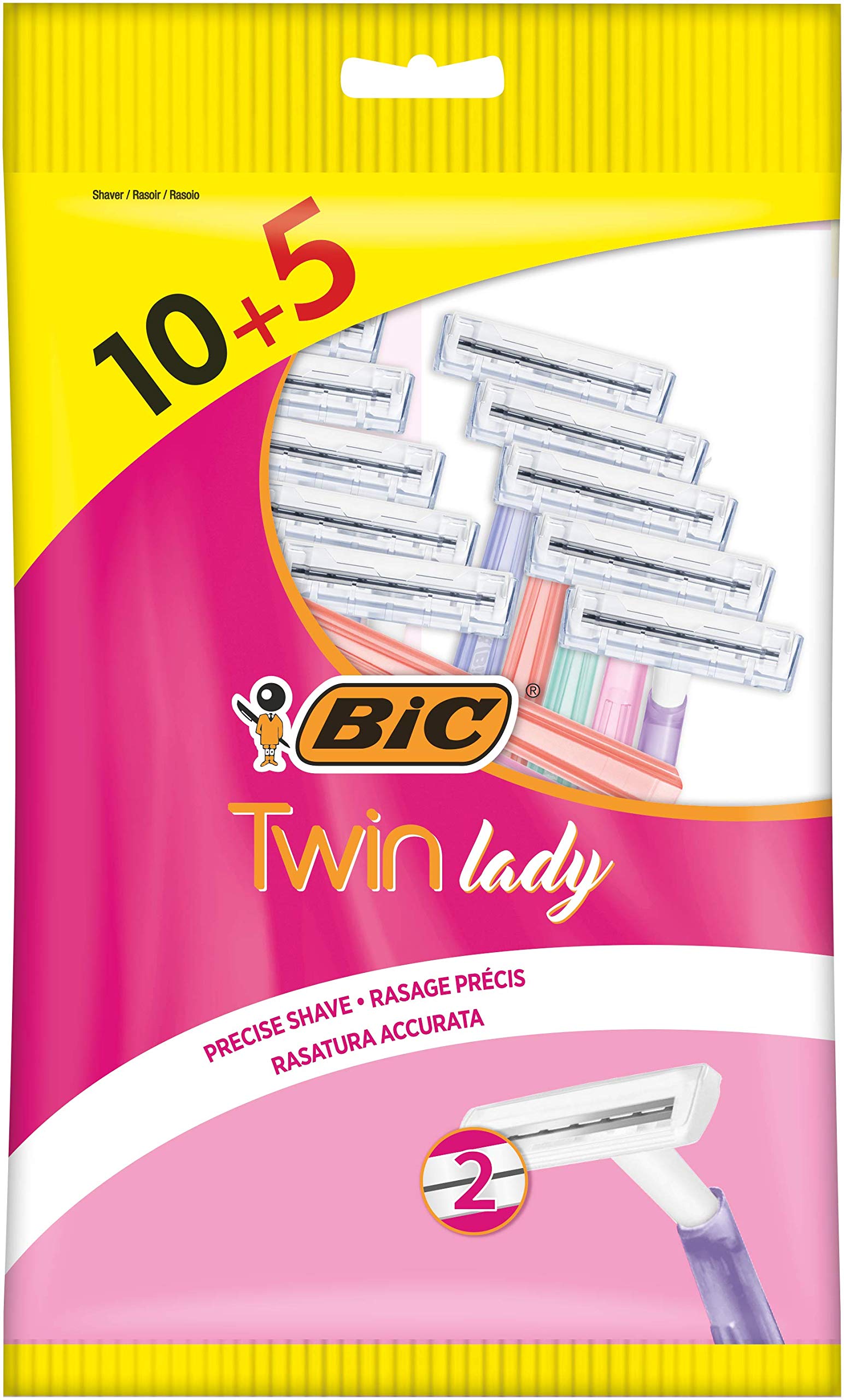 Bic Twin Lady Razors Pouch, Pack Of 15