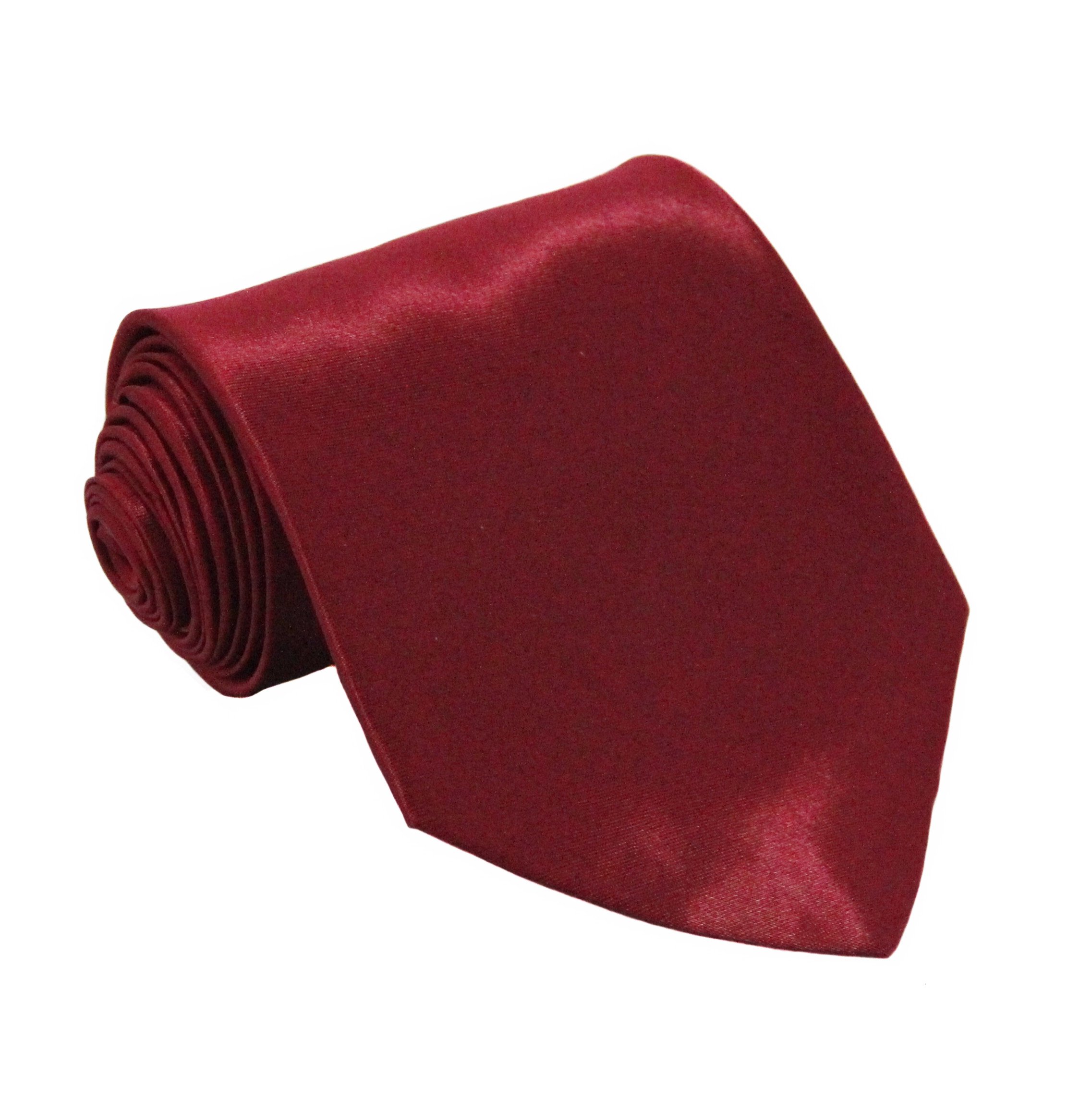 Soophen NEW Mens Necktie SOLID Satin Neck Tie Wine