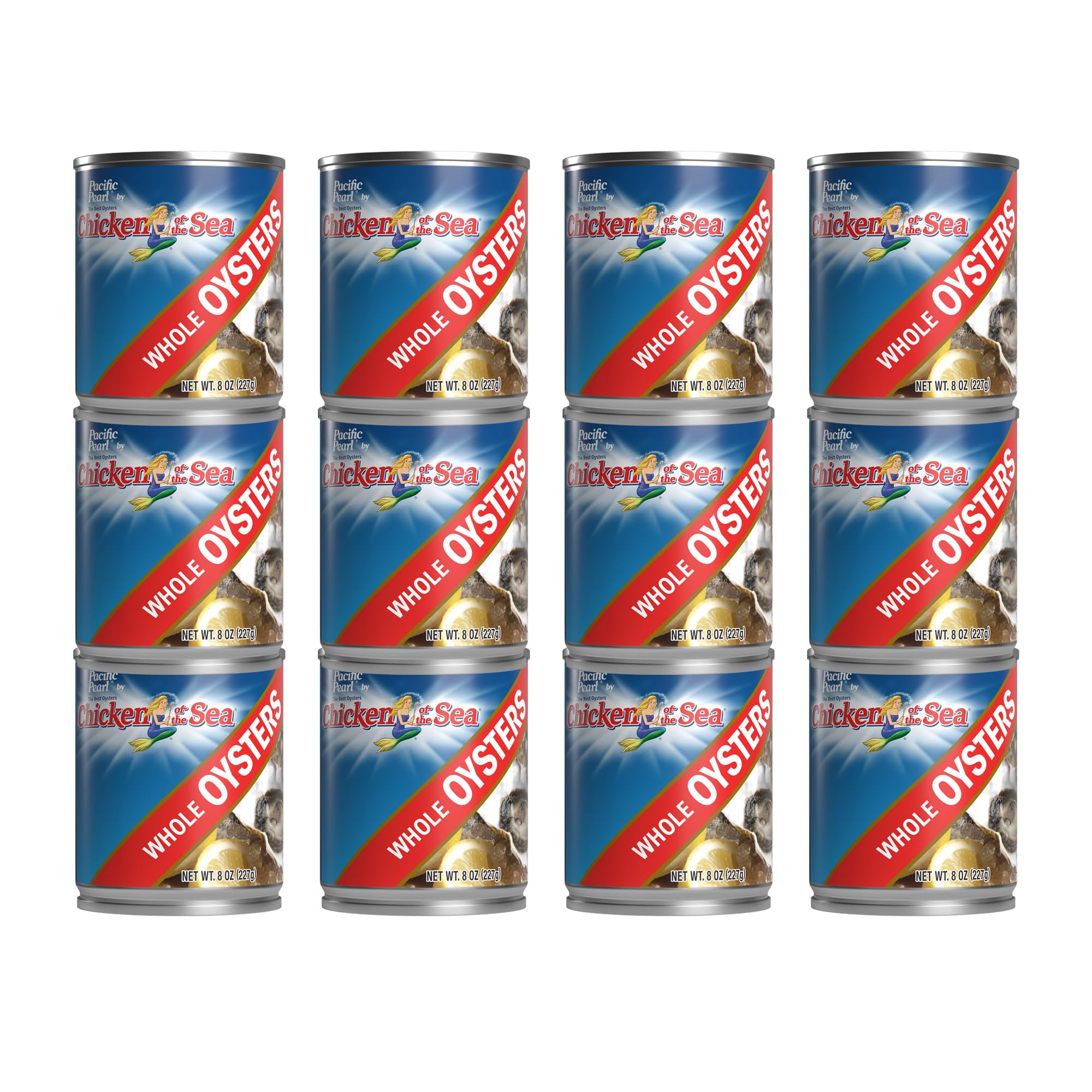 Pacific Pearl Whole Oysters 8 oz Can (Pack of 12)