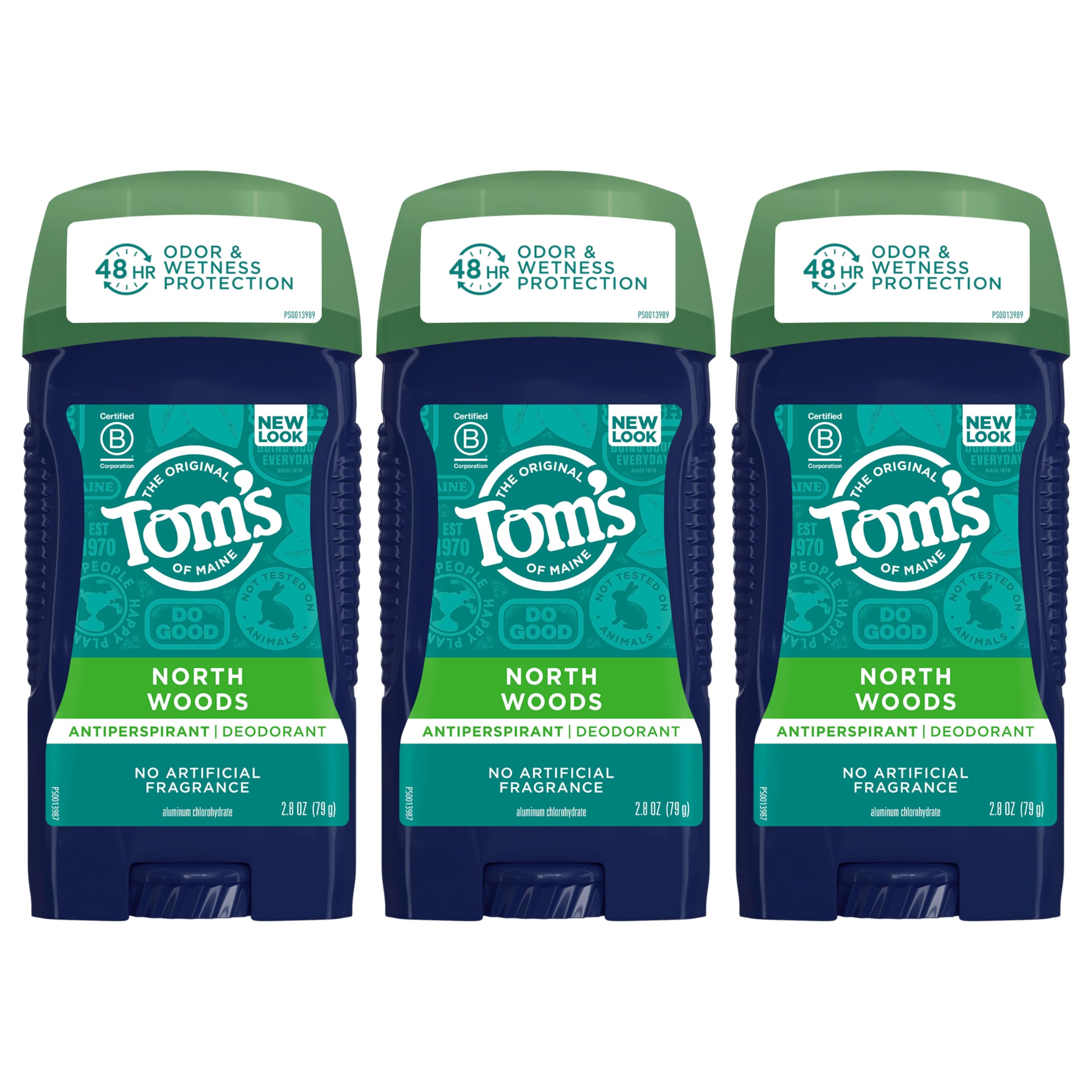 Tom's of MaineAntiperspirant Deodorant for Men, North Woods, 2.8 oz, Pack of 3 (Packaging May Vary)