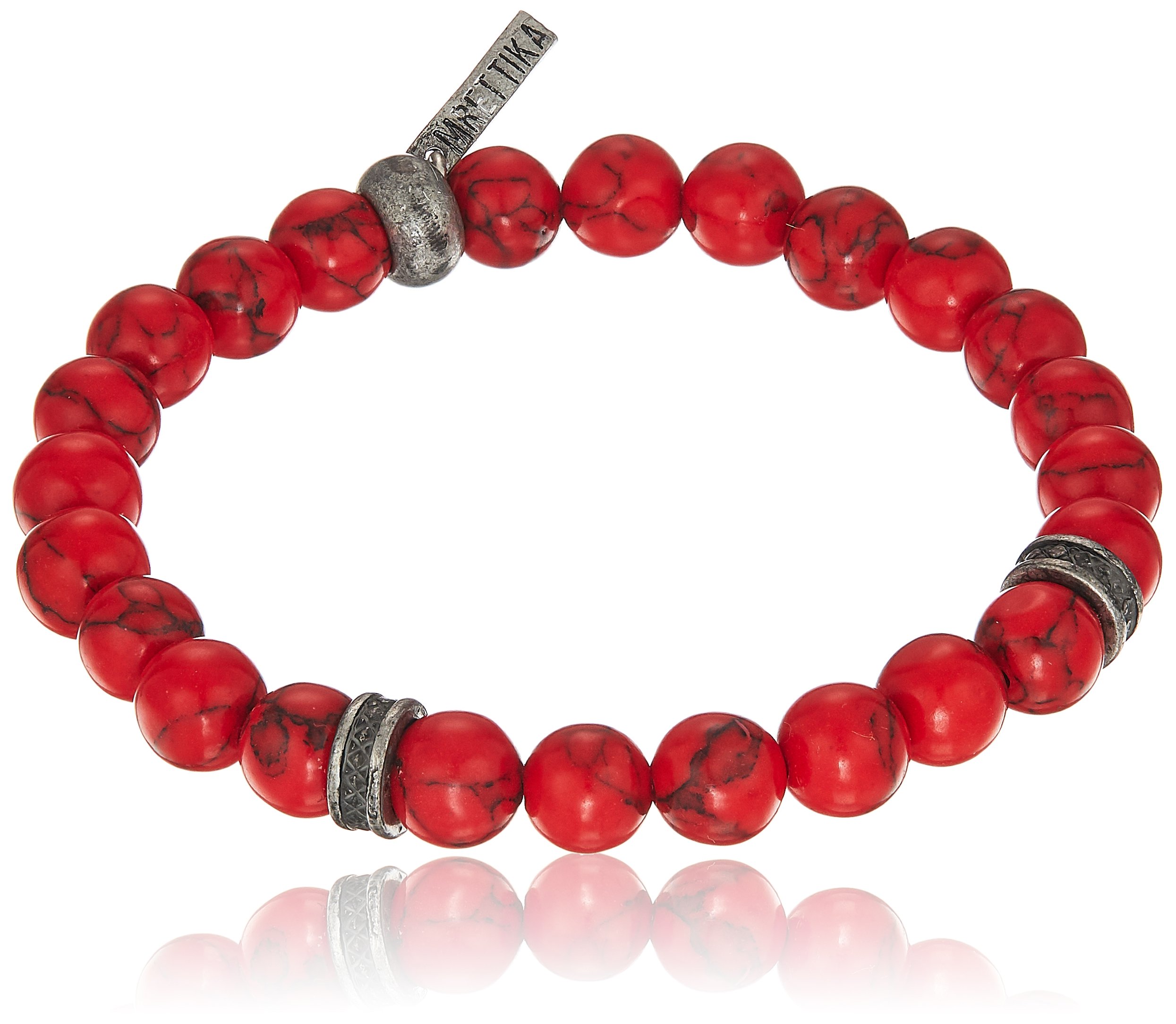 Ettika Womens Red Gemstone Men's Bracelet, One Size