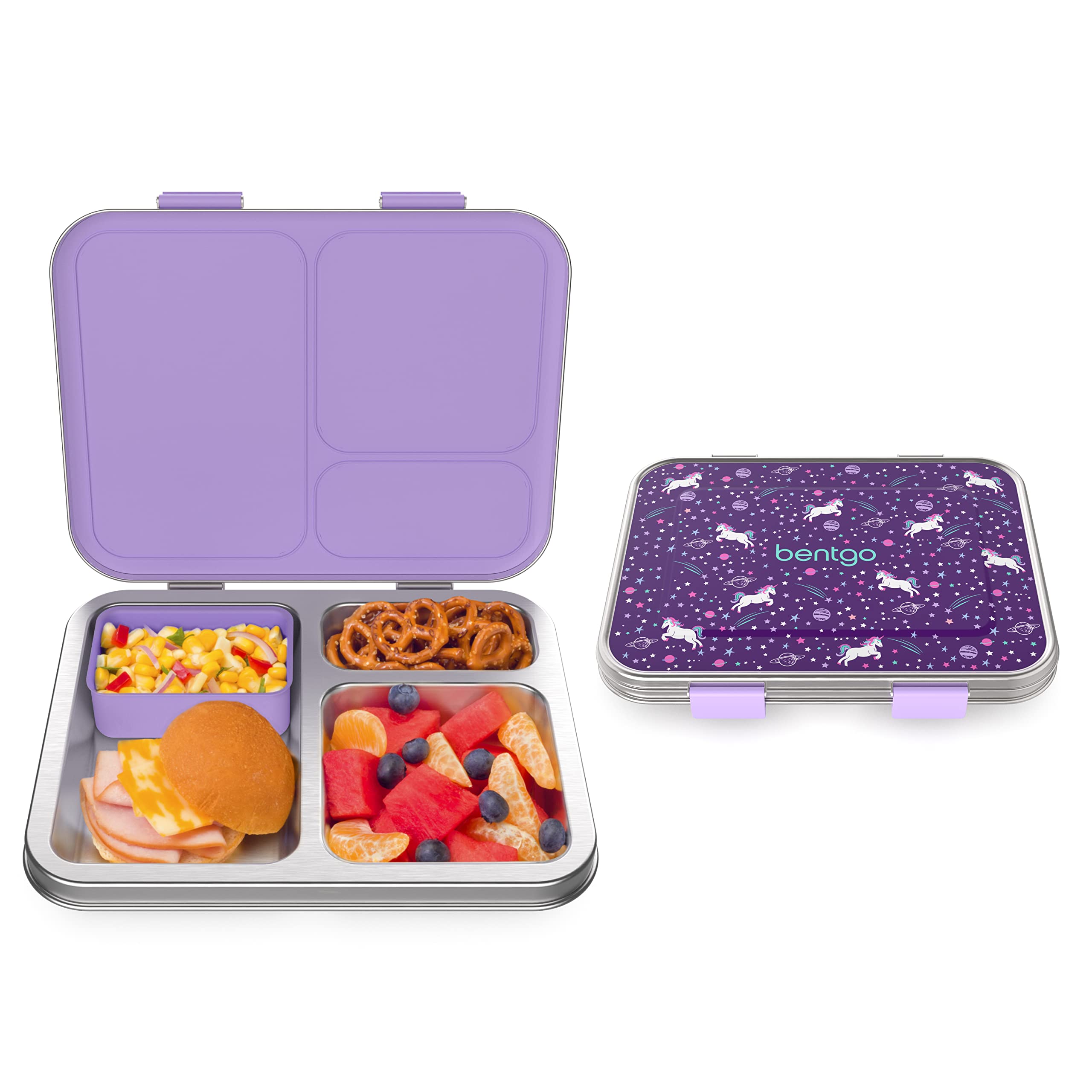 Bentgo - Kids Prints Lunchbox - Stainless Steel - Unicorn