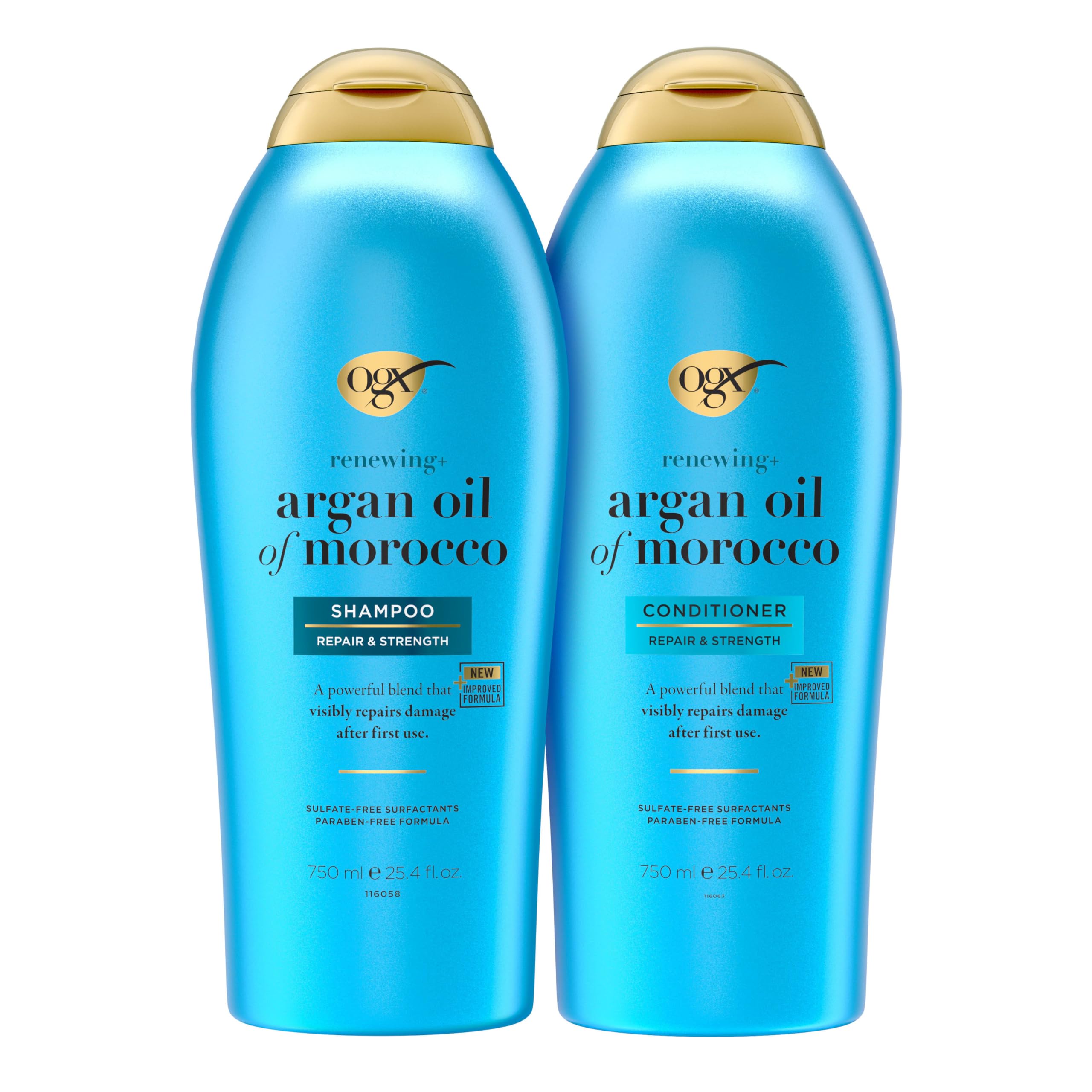 OGX Renewing + Argan Oil of Morocco Shampoo & Conditioner, 25.4 Fl Oz 2 count (Pack of 1)