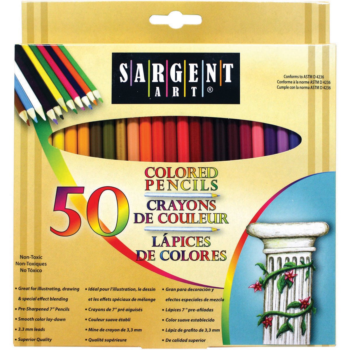 Sargent ArtPremium Coloring Pencils, Pack of 50 Assorted Colors, 22-7251