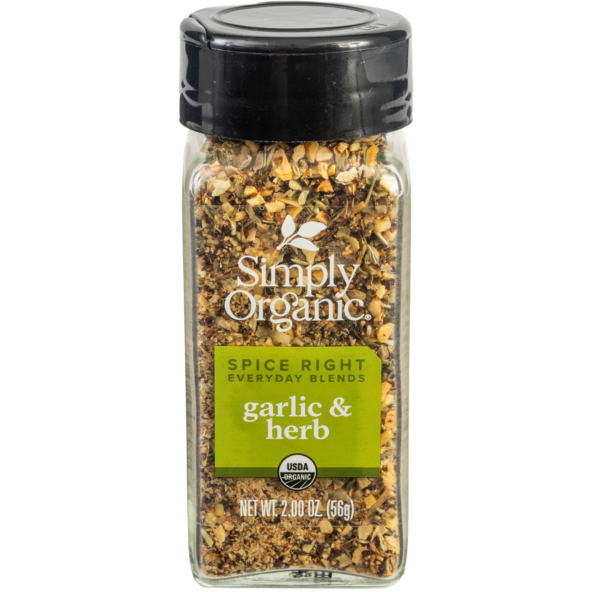 Simply Organic Spice Right Everyday Seasoning Blends, Garlic & Herb, Certified Organic | 2 oz