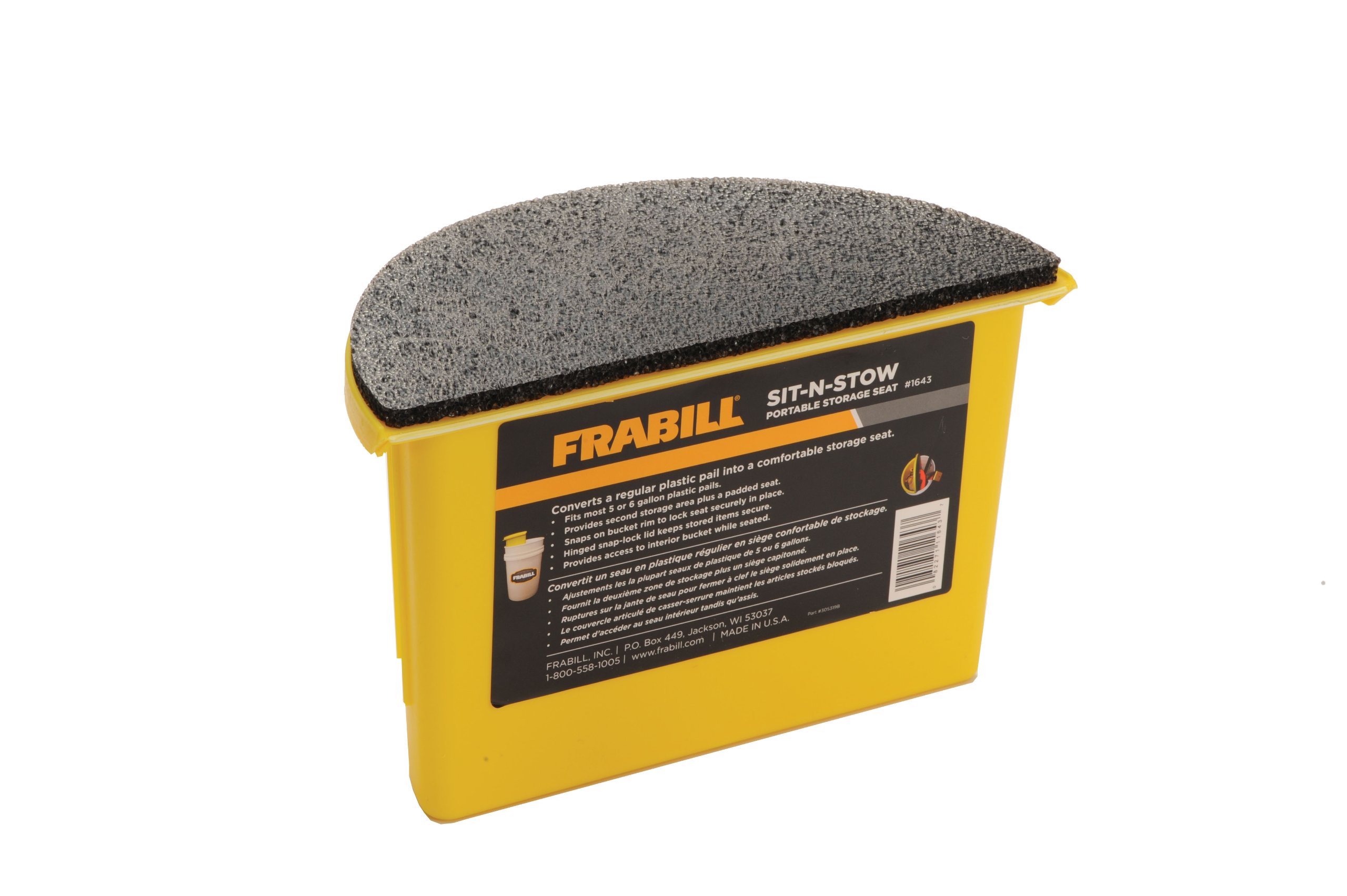 Frabill Sit-N-Stow | Padded Storage Bucket Lid for Comfortable Seating and Additional Storage , Yellow