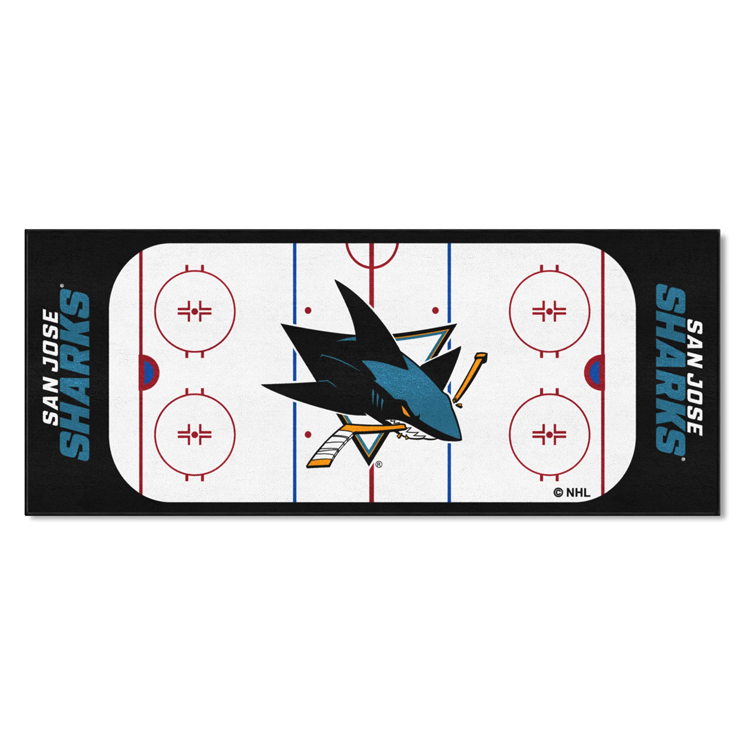 Fanmats NHL San Jose Sharks Nylon Face Football Field Runner