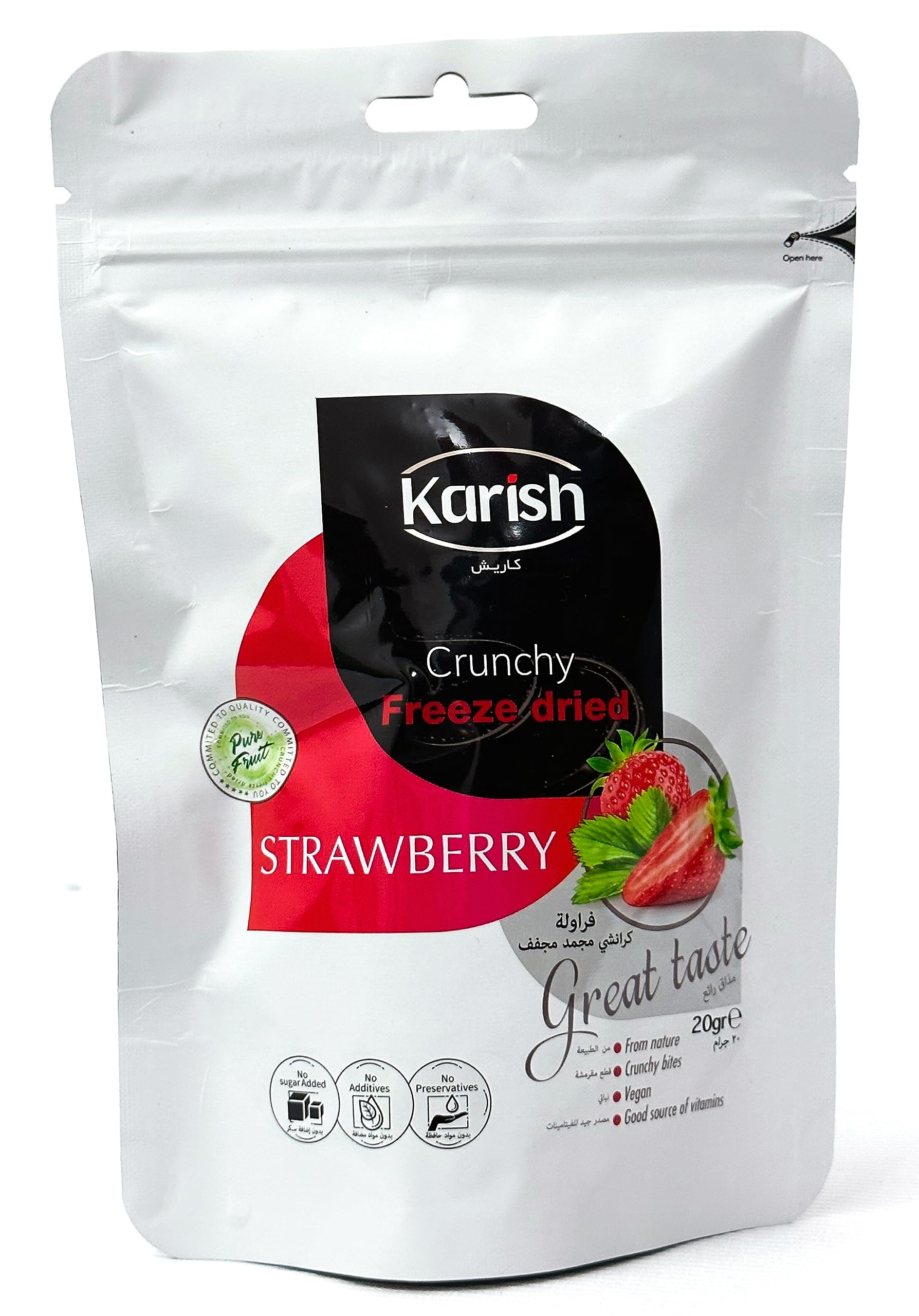 Karish Crunchy Bites Freeze Dried Fruits | Frozen Fruits | Great Go-To Snack (20 g, Strawberry)