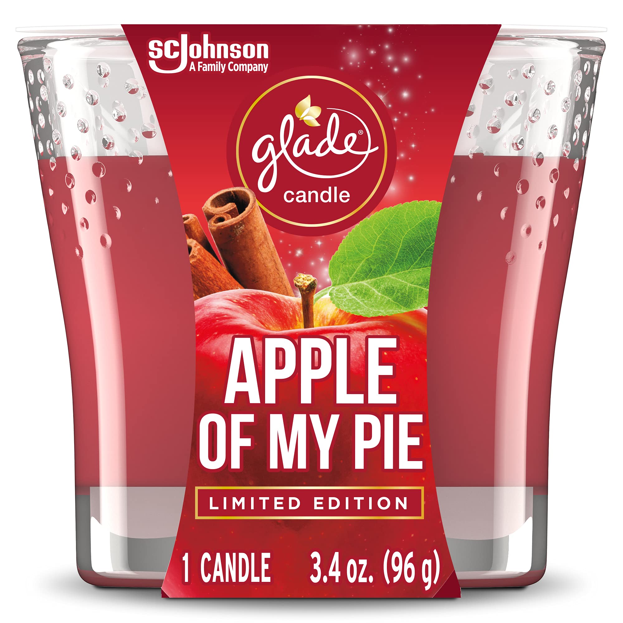 GladeCandle Jar, Air Freshener, Apple of My Pie, 3.4 Oz