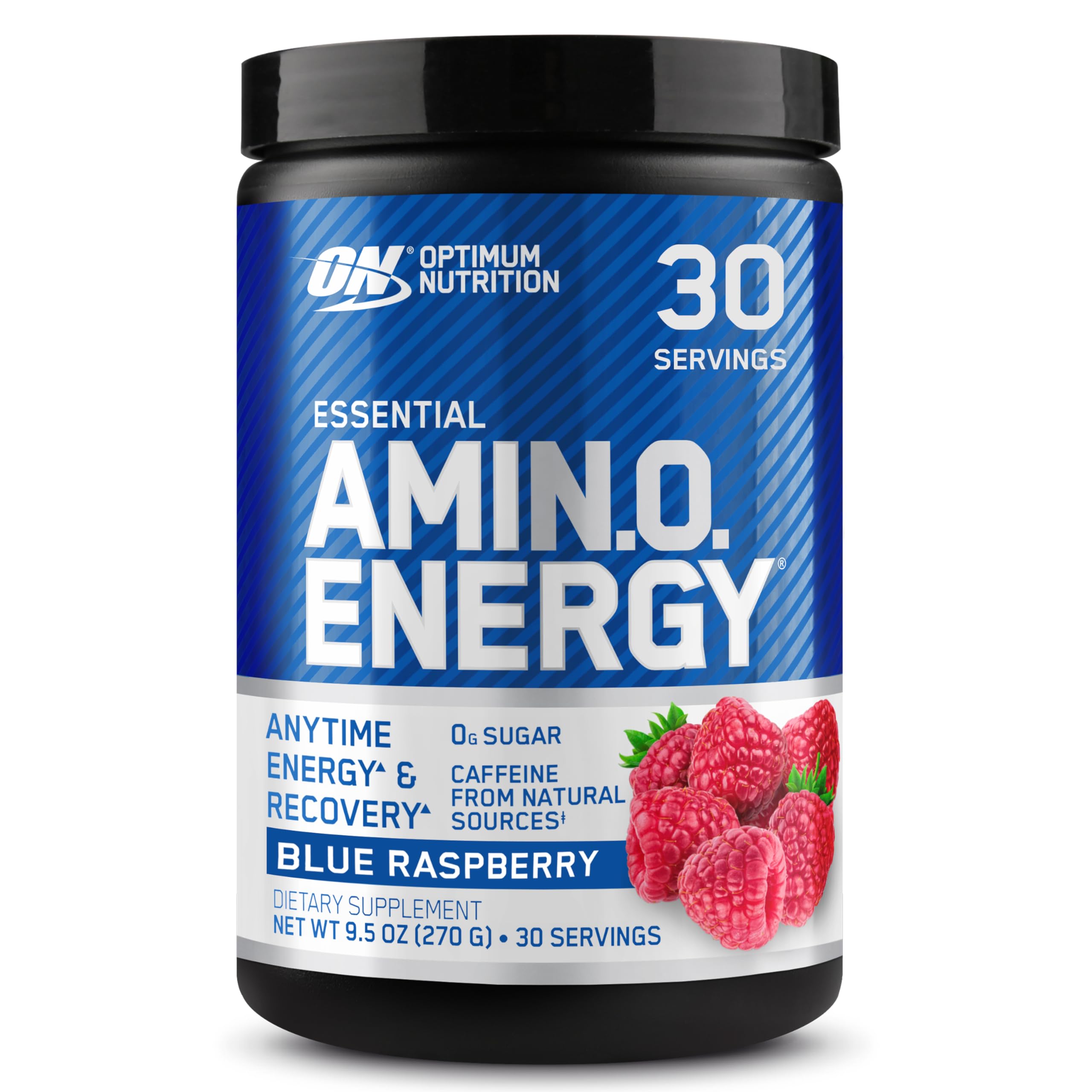 Optimum Nutrition Amino Energy - Pre Workout with Green Tea, BCAA, Amino Acids, Keto Friendly, Green Coffee Extract, Energy Powder - Blue Raspberry, 30 Servings (Packaging May Vary)