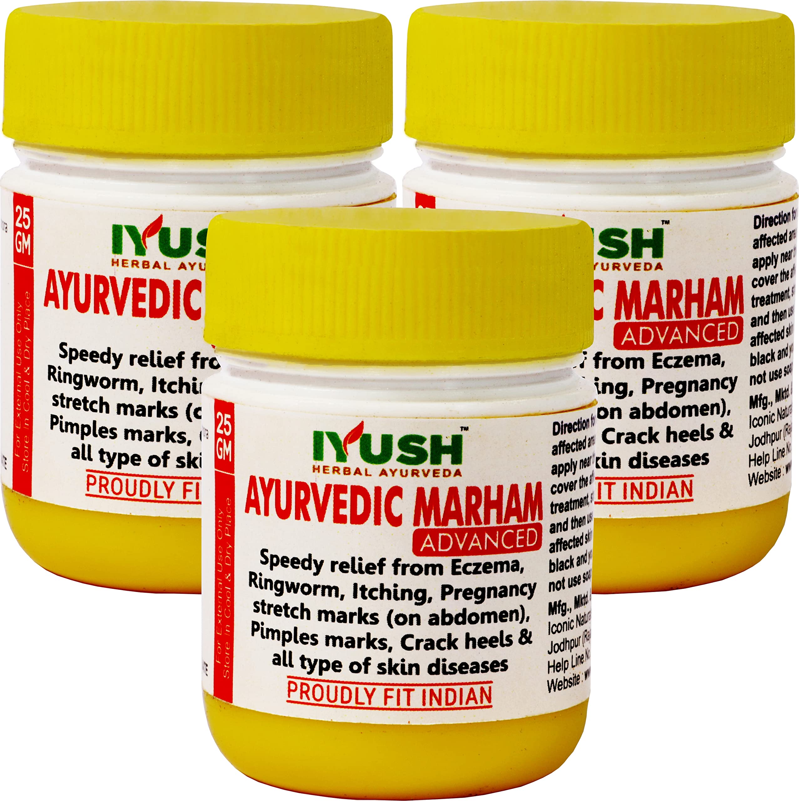 IYUSH Herbal Ayurveda IYUSH Ayurvedic Marham Ointment 25 g Each (Pack of 3)