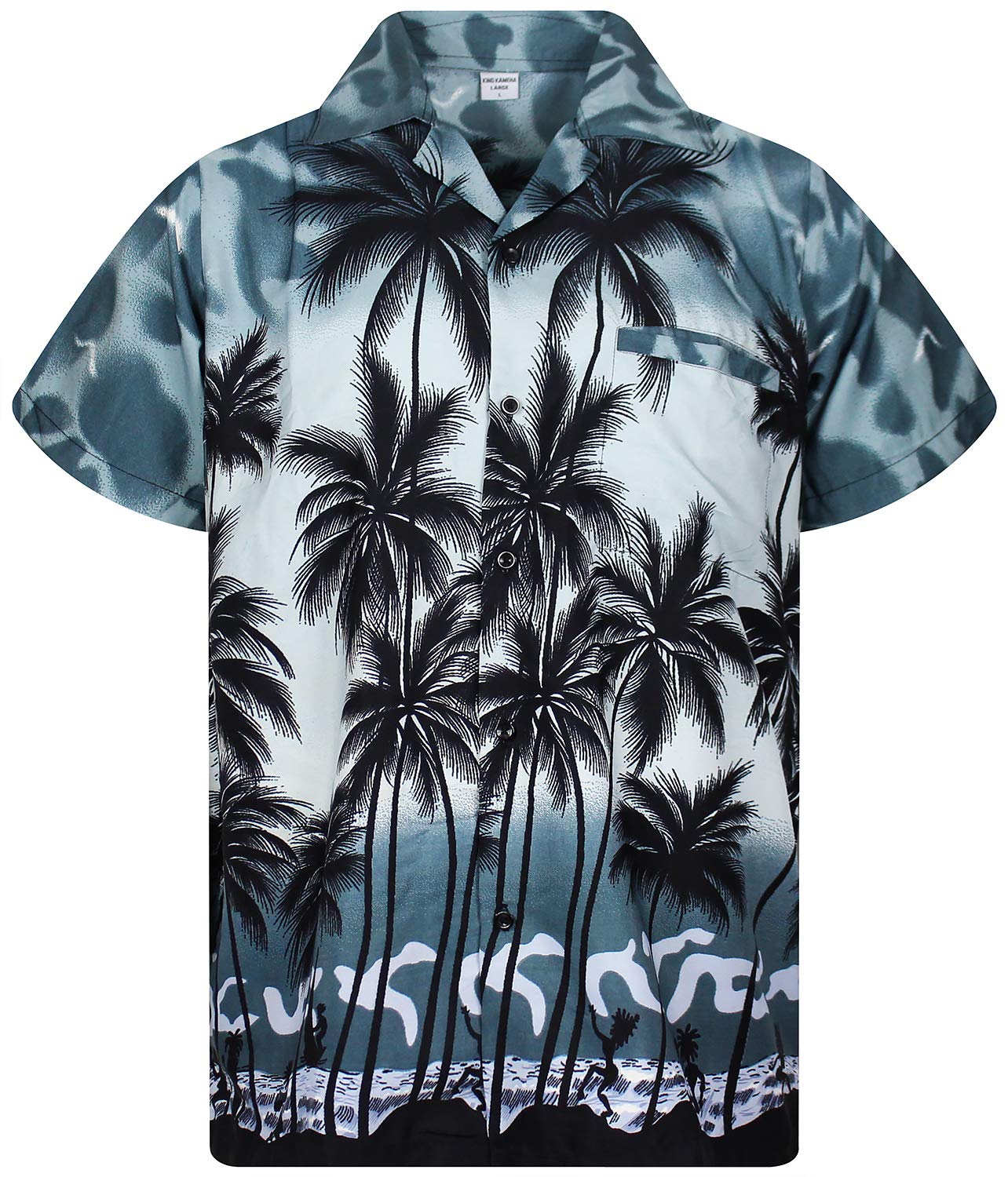 V.H.O. Funky Hawaiian Shirt Casual Men Front Pocket Button Down Very Loud Shortsleeve Unisex Beach Multi Colors