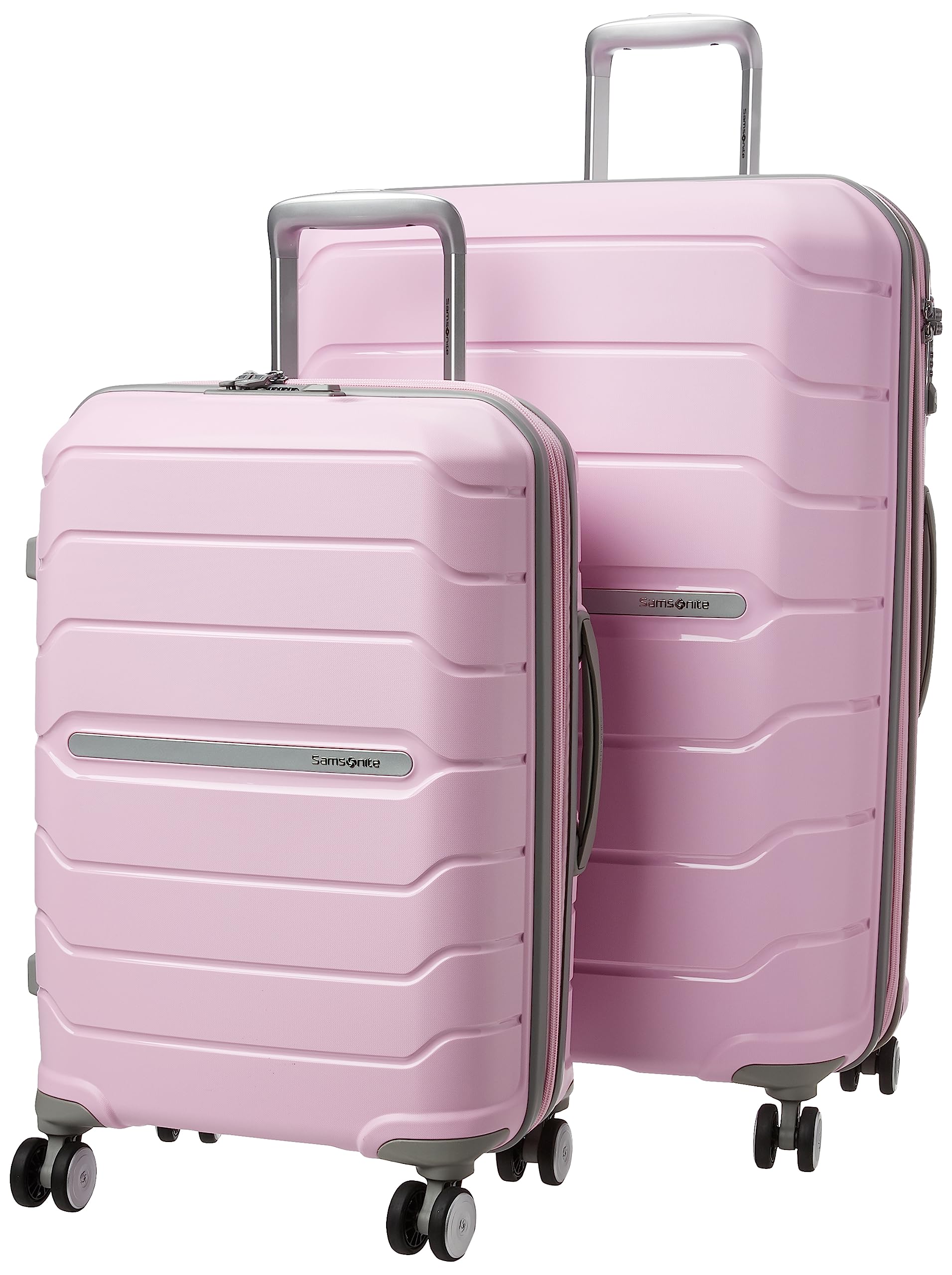 Samsonite Unisex-Adult Freeform Hardside Expandable with Double Spinner Wheels, Pink Rose, 2-Piece Set (21/28), Freeform Hardside Expandable with Double Spinner Wheels