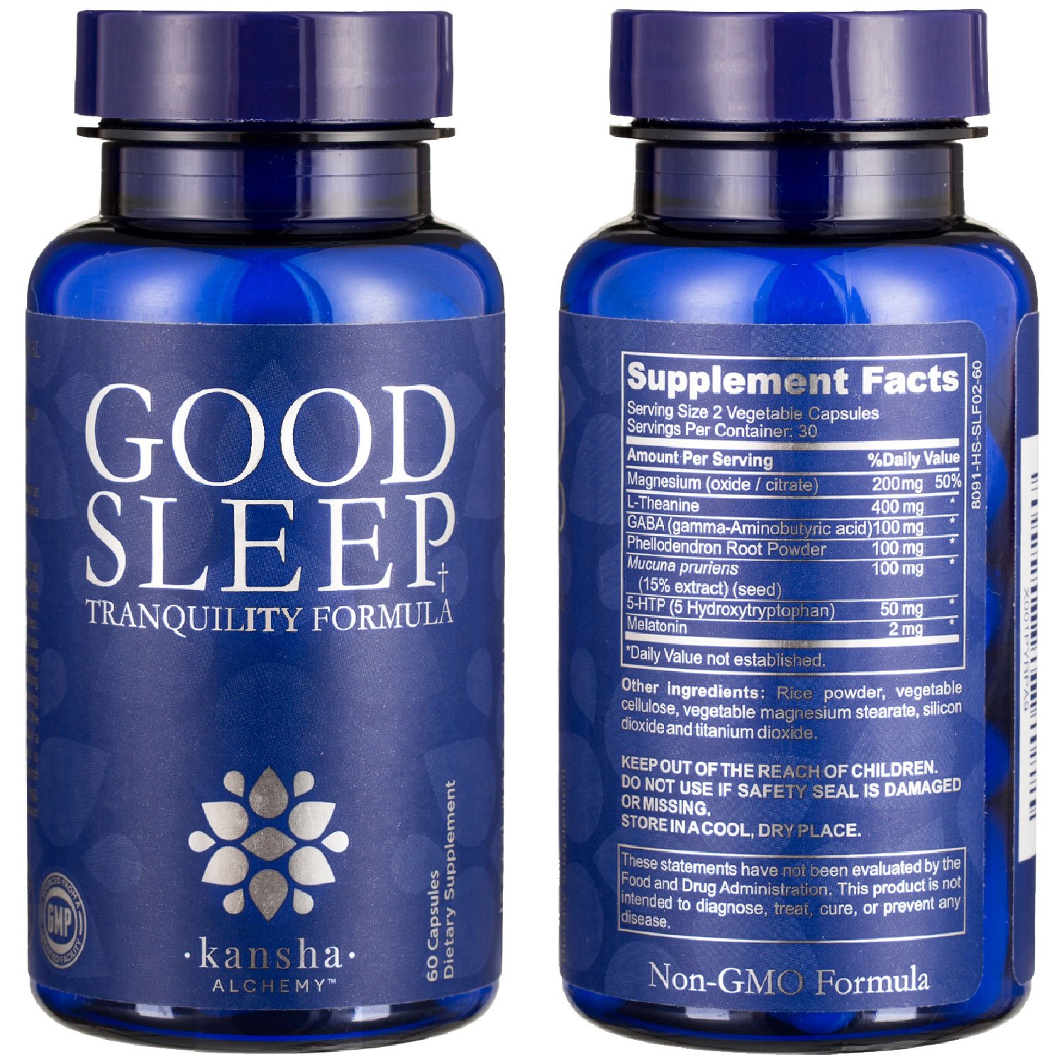 Natural Sleep Aid with Magnesium, Mucuna Puriens, L Theanine Melatonin and GABA, Non Habit Forming Sleep Aid with an Advanced Blend of Chinese Root Powders for Fulfilling Sleep, (60)