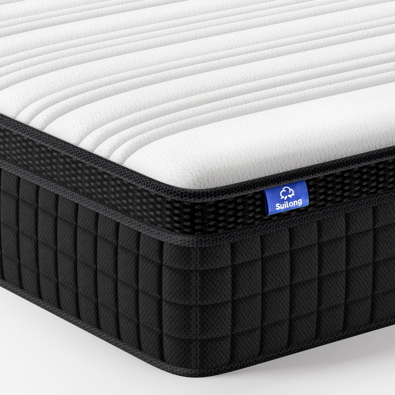 SuiLong Single Mattress. 10.2inch Memory Foam Hybrid Mattress. Orthopedic Pocket Spring Mattress for Pressure Relief. 3ft Breathable Bed Mattress. Medium Feel, 90 x 190 cm