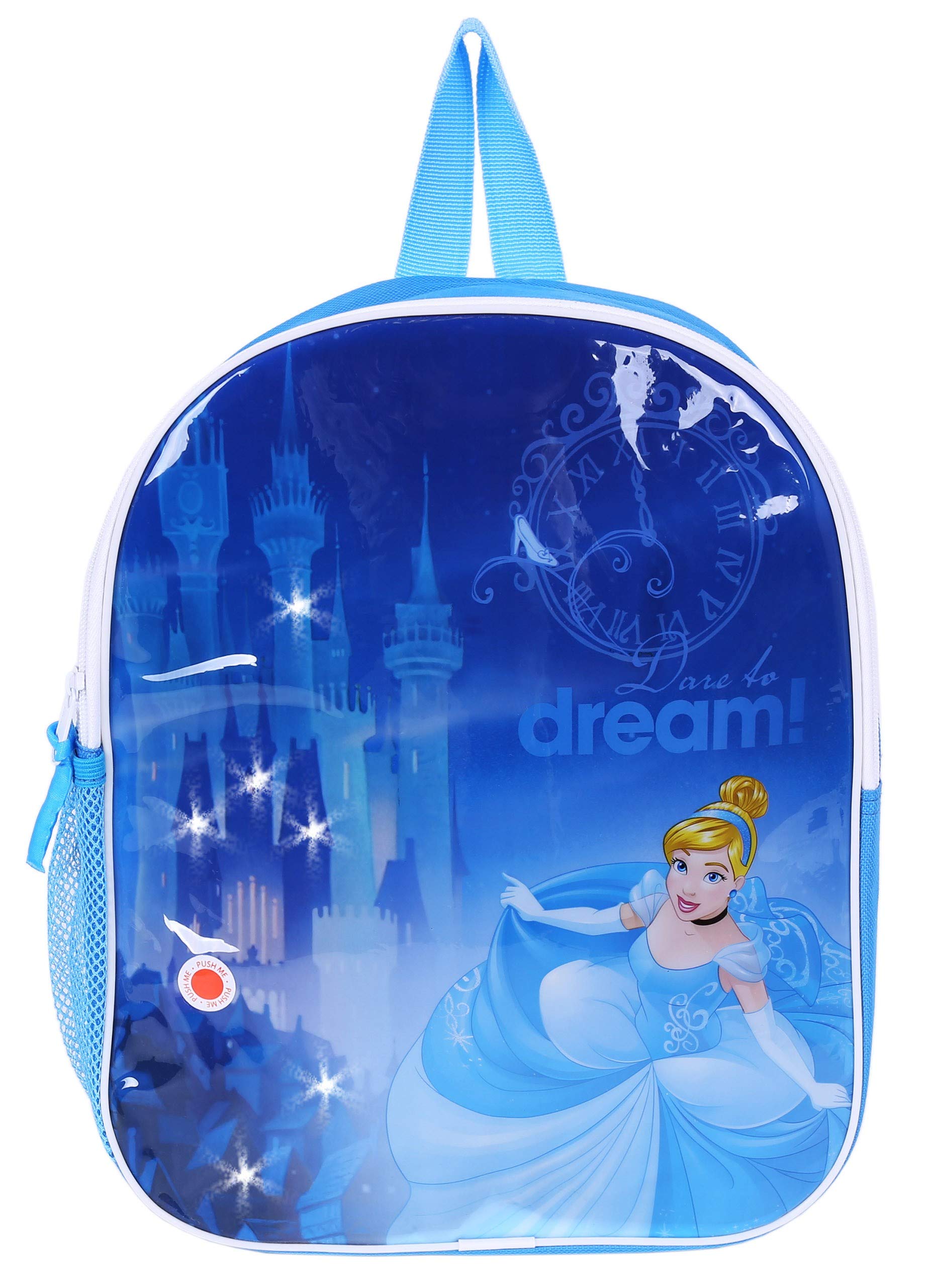 Princess Disney Cinderella Kindergarten Backpack/Baggage, Small, Blue, Lights