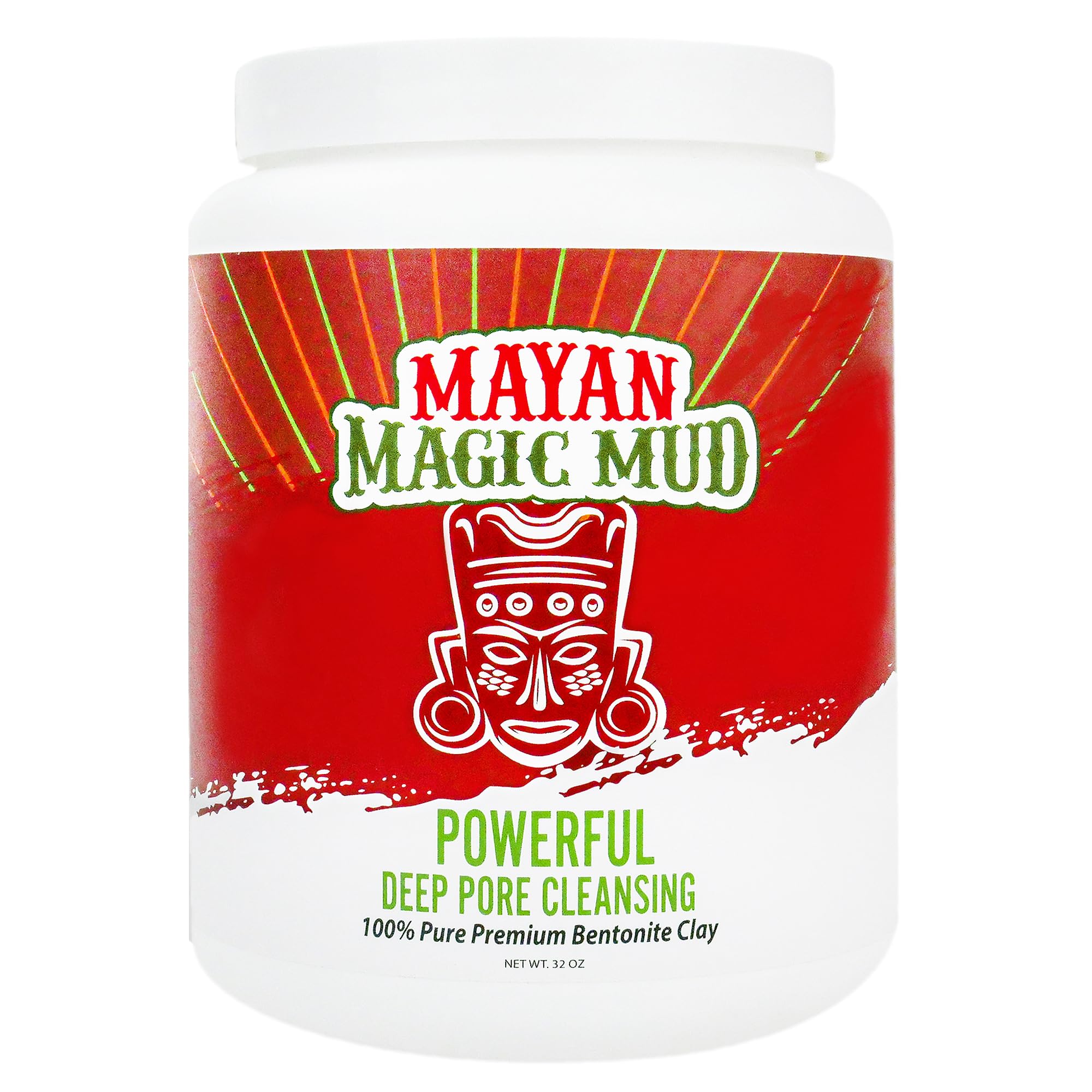 Powerful Deep Pore Cleansing Sodium Bentonite Clay by Mayan Magic Mud for Unisex - 32 oz Cleanser