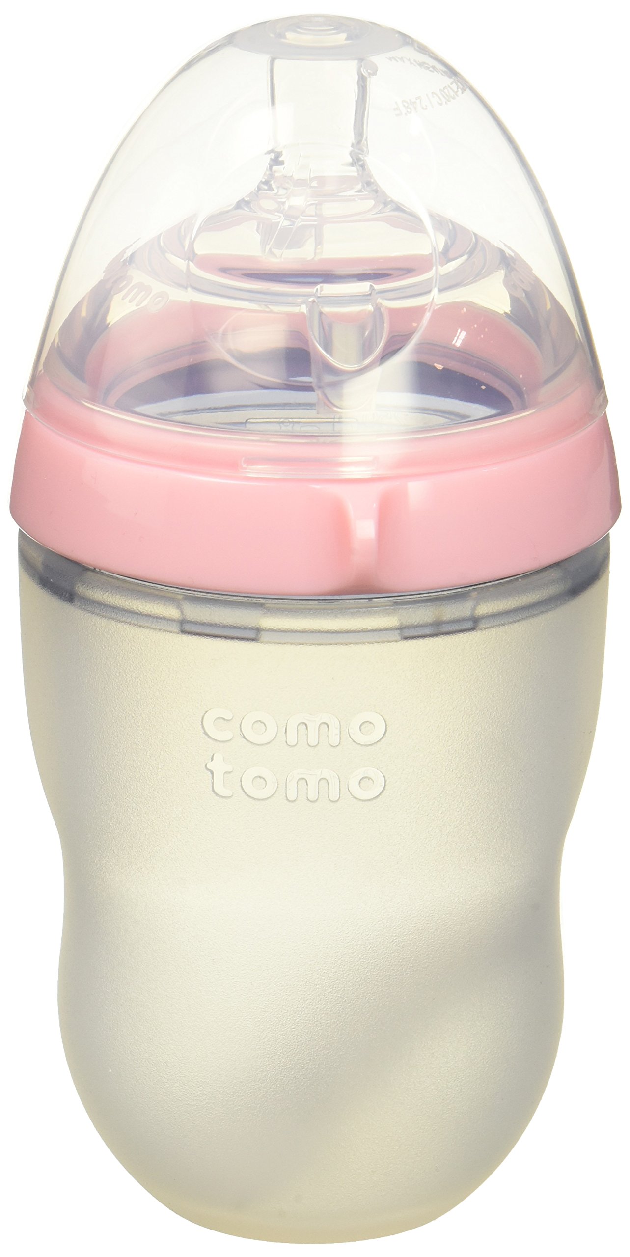 Comotomo Natural Feel Bundle - 2 Items: 8 Ounce Baby Bottle Pink, Extra Pack Medium Flow Nipples