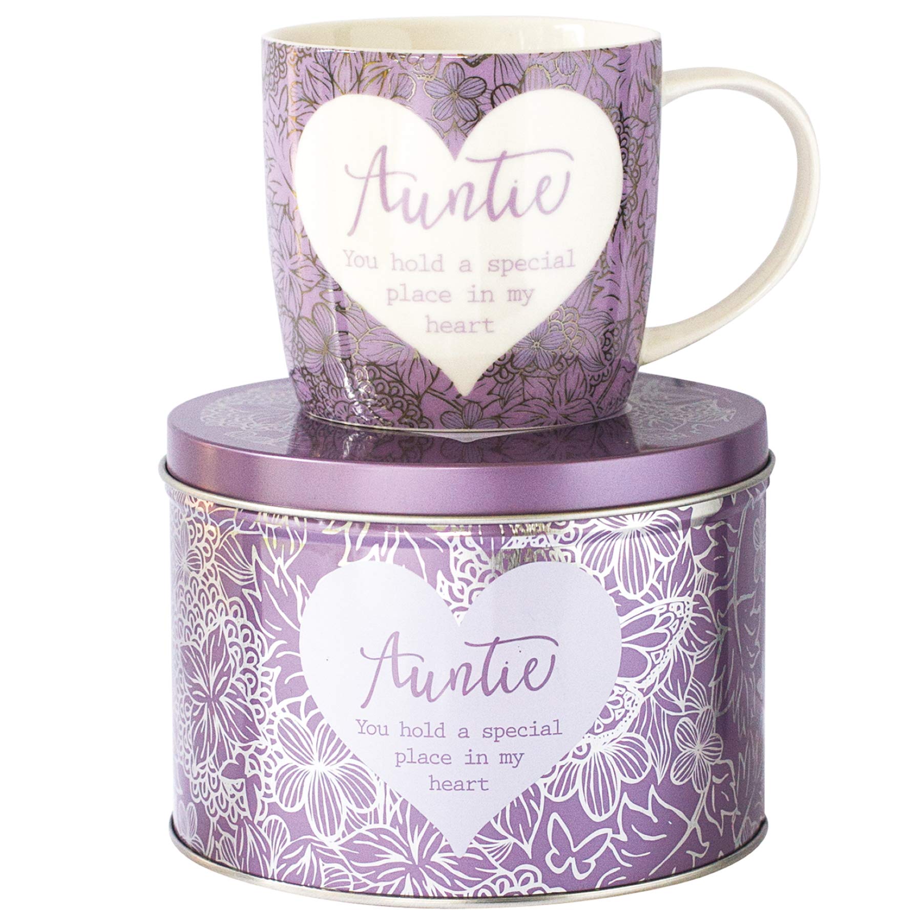 Arora 7050 Said with Sentiment Mug & Tin-Auntie, Ceramic, Multicolor