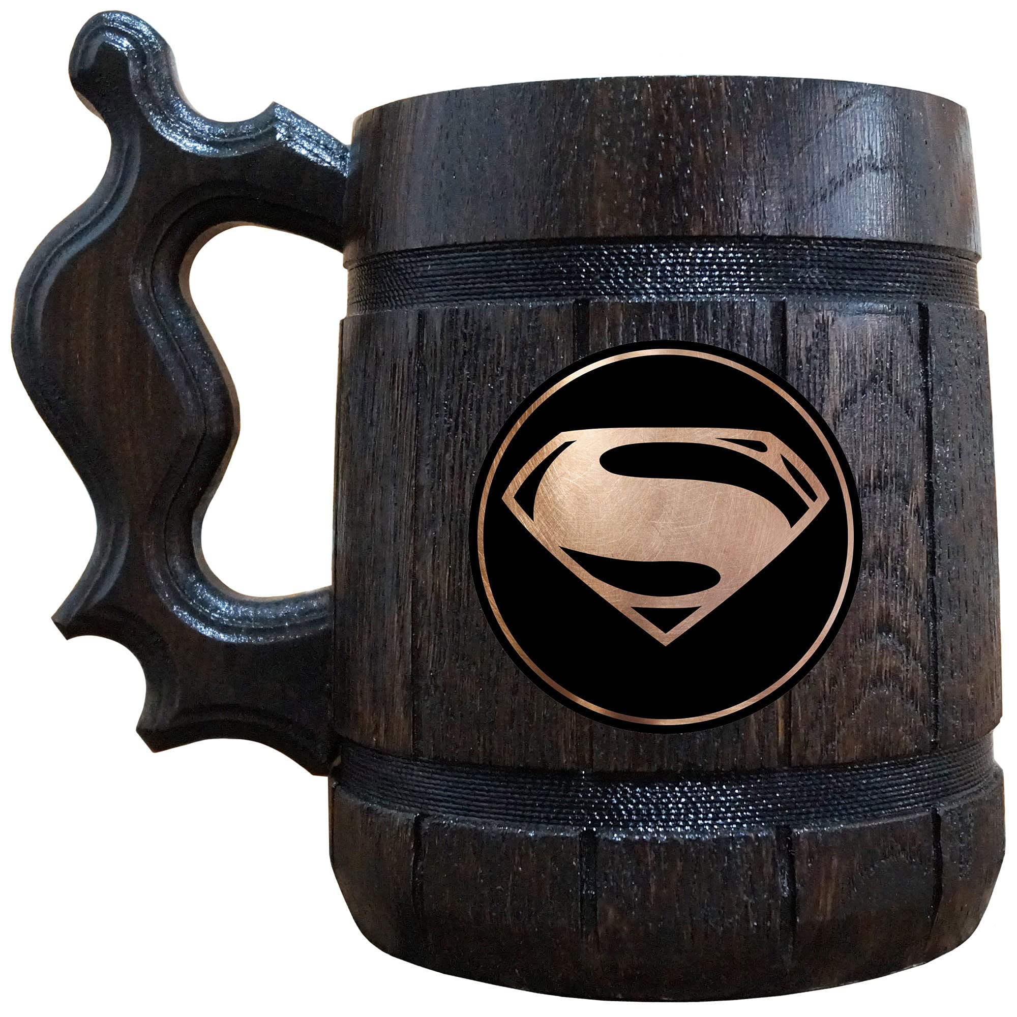 Comics Supehero Beer Mug, 22 oz, Beer Stein, Gifts for Dad, Fathers Day Beer Mug, 21st Birthday Gifts For Him, Wooden Tankard, Mug for Men