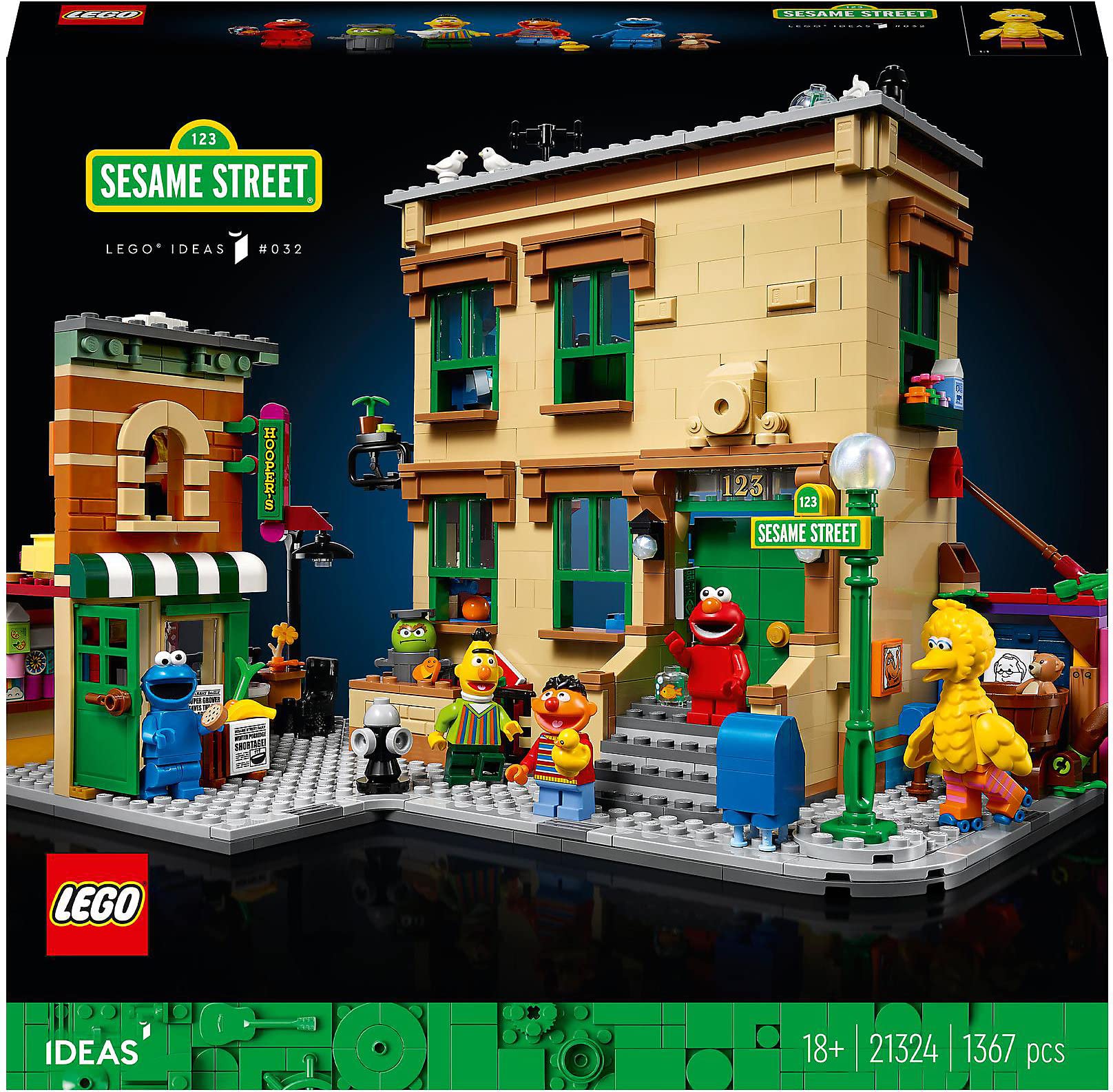 LEGOIdeas 123 Sesame Street 21324 Building Kit; Awesome Build-and-Display Model for Adults Featuring Elmo, Cookie Monster, Oscar The Grouch, Bert, Ernie and Big Bird, New 2021 (1,367 Pieces)