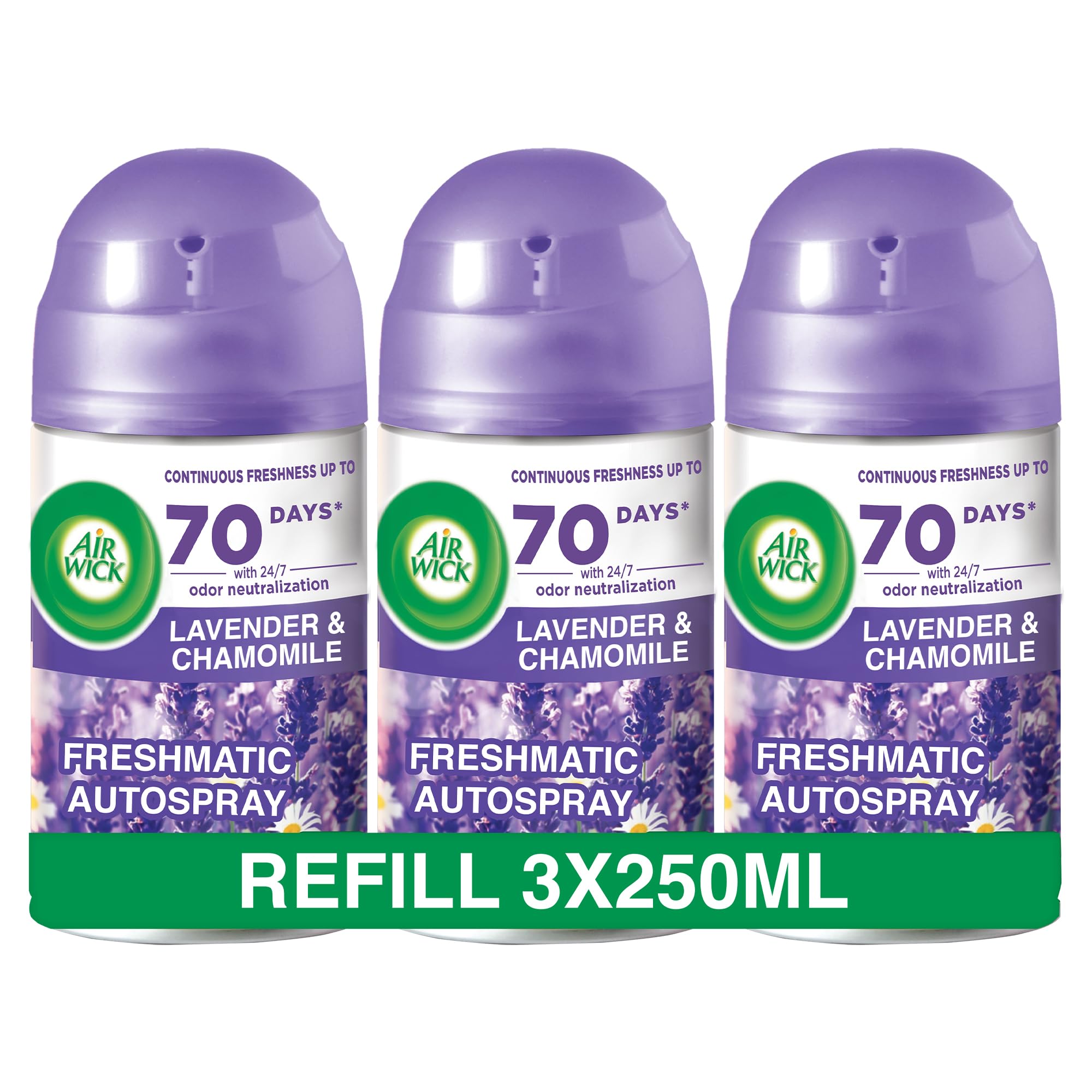 Air Wick Freshmatic Freshner Autospray Refill, Lavender and Chamomile, 250 ml, Pack of 3