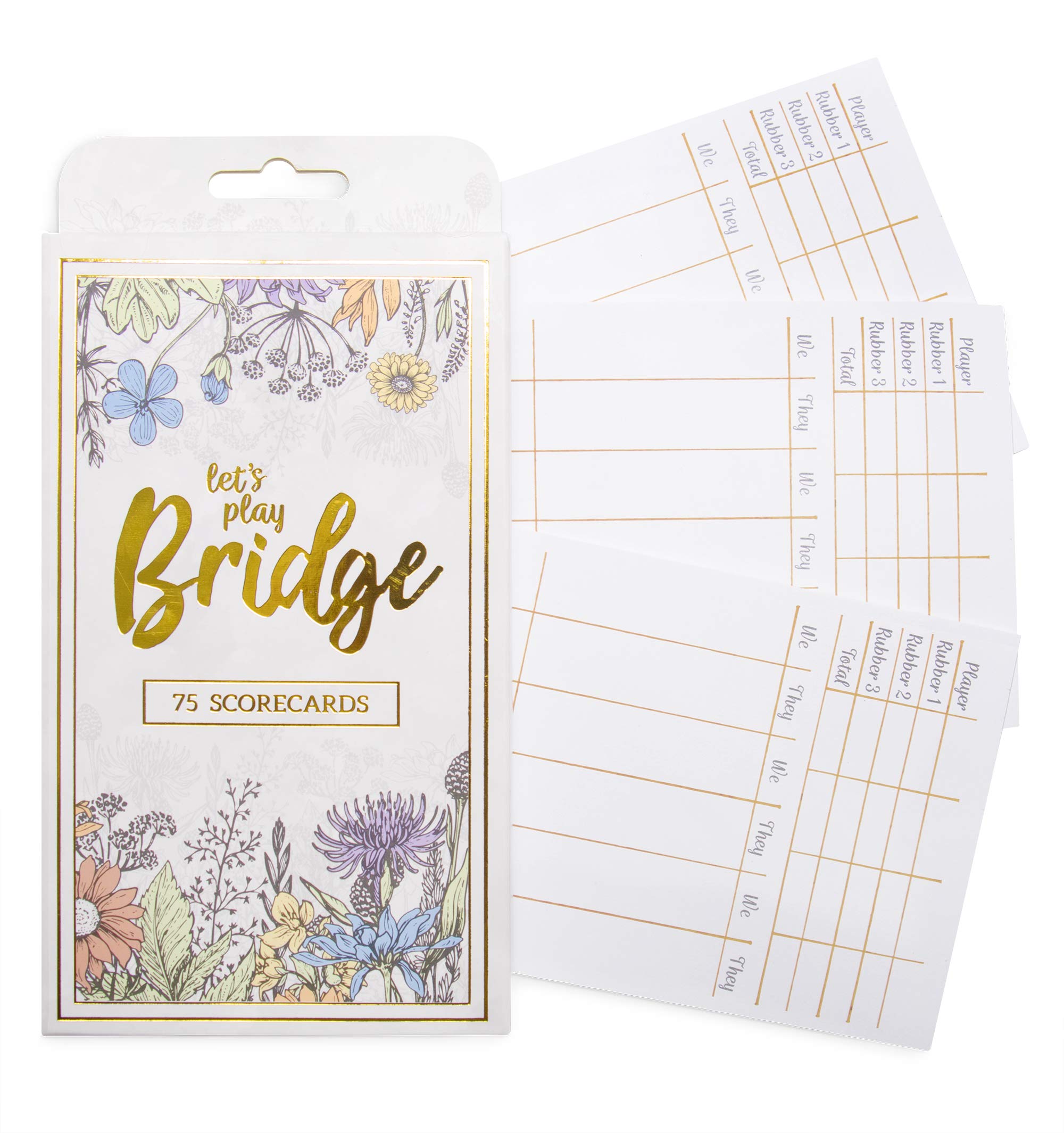 Bridge Scorecards, 75-Pack | Replacement Score Sheet Tally Pads | Must-Have Accessories for Game Night | Classic We/They Bridge Playing Card Game Scoring