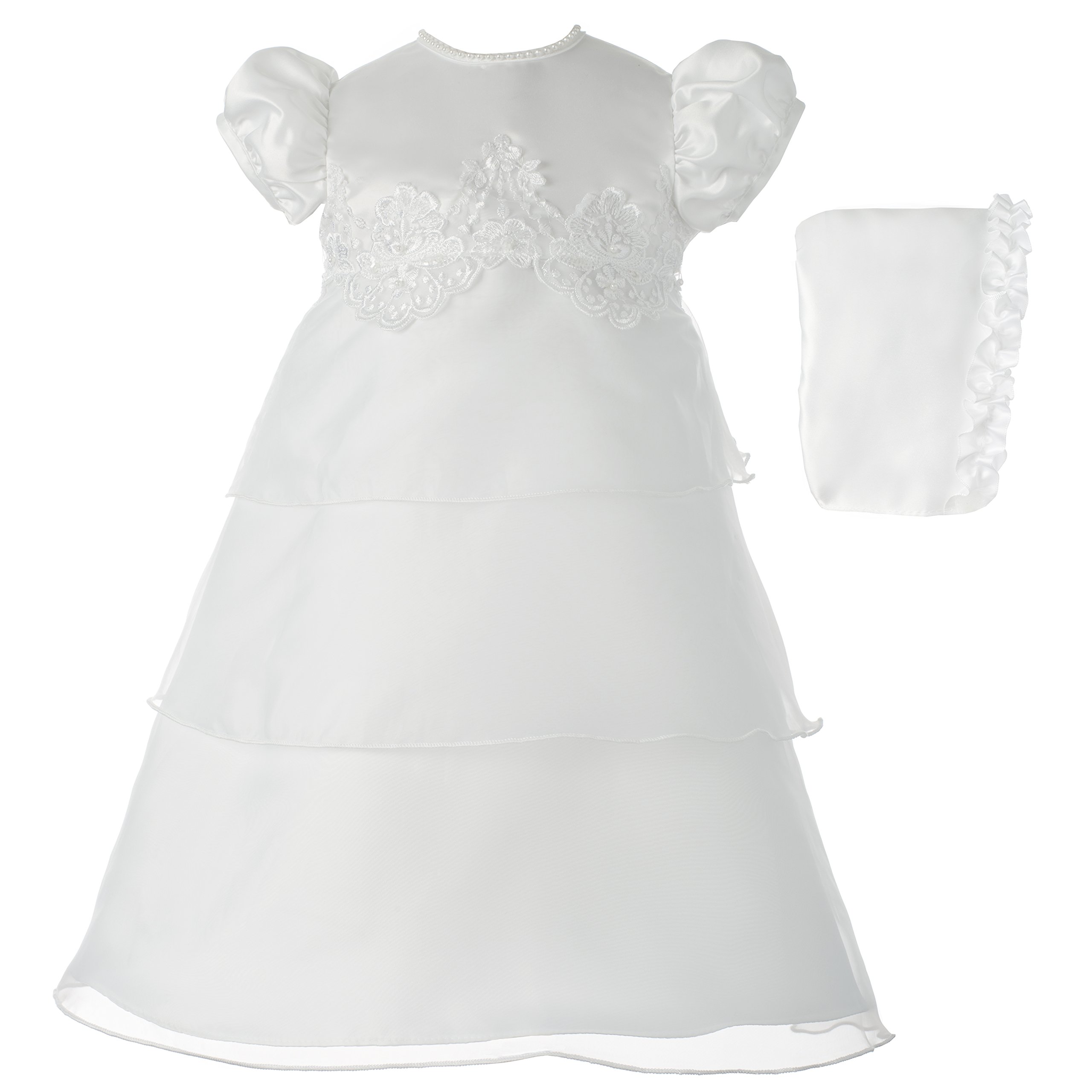 Haddad Brothers Baby-Girls Newborn Christening Baptism Organza Multi-Tier Dress