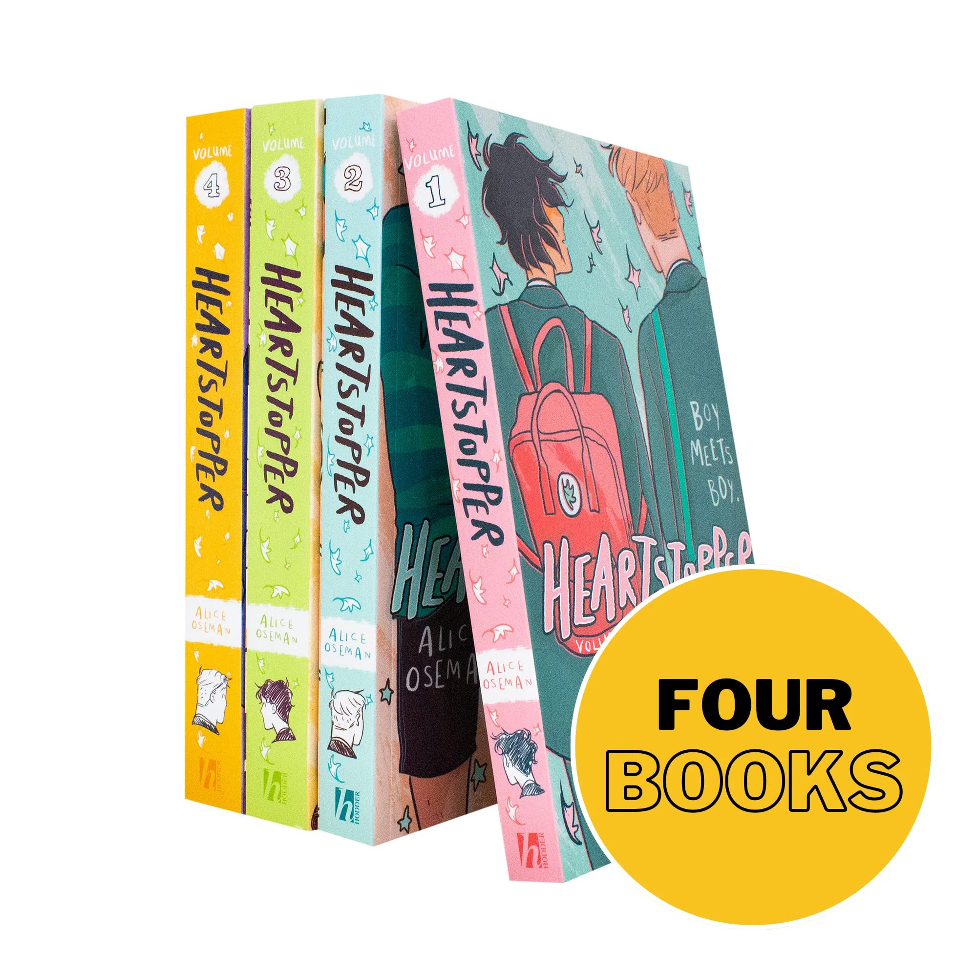 Heartstopper Series Volume 1-4 Books Collection Set By Alice Oseman