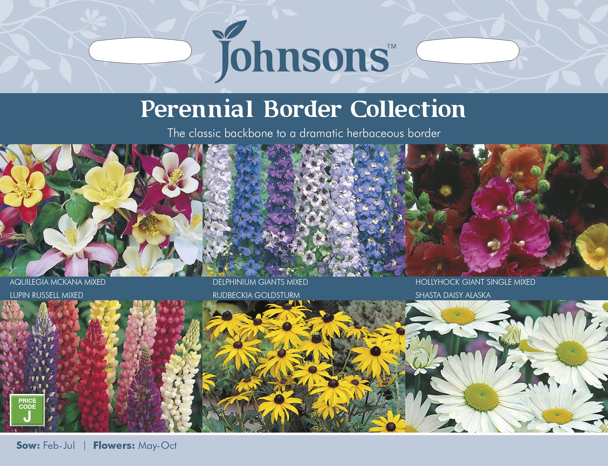 Johnsons 11734 Flower Seeds, Perennial Border Collection, Various