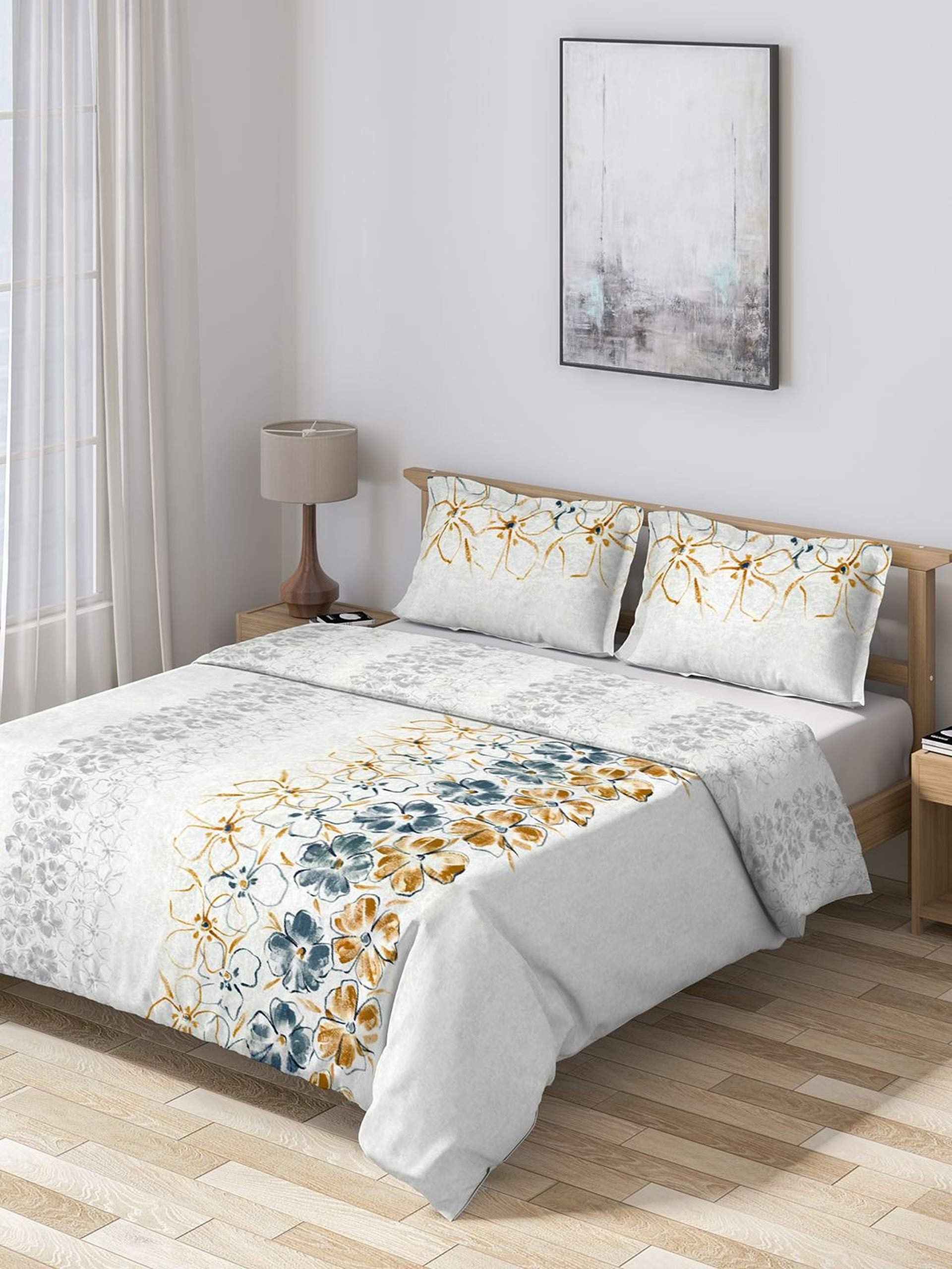 D'Decor Live Beautiful 150TC 1 Double Comforter - Yellow (228 cm X 274 cm, 90IN X 108IN)