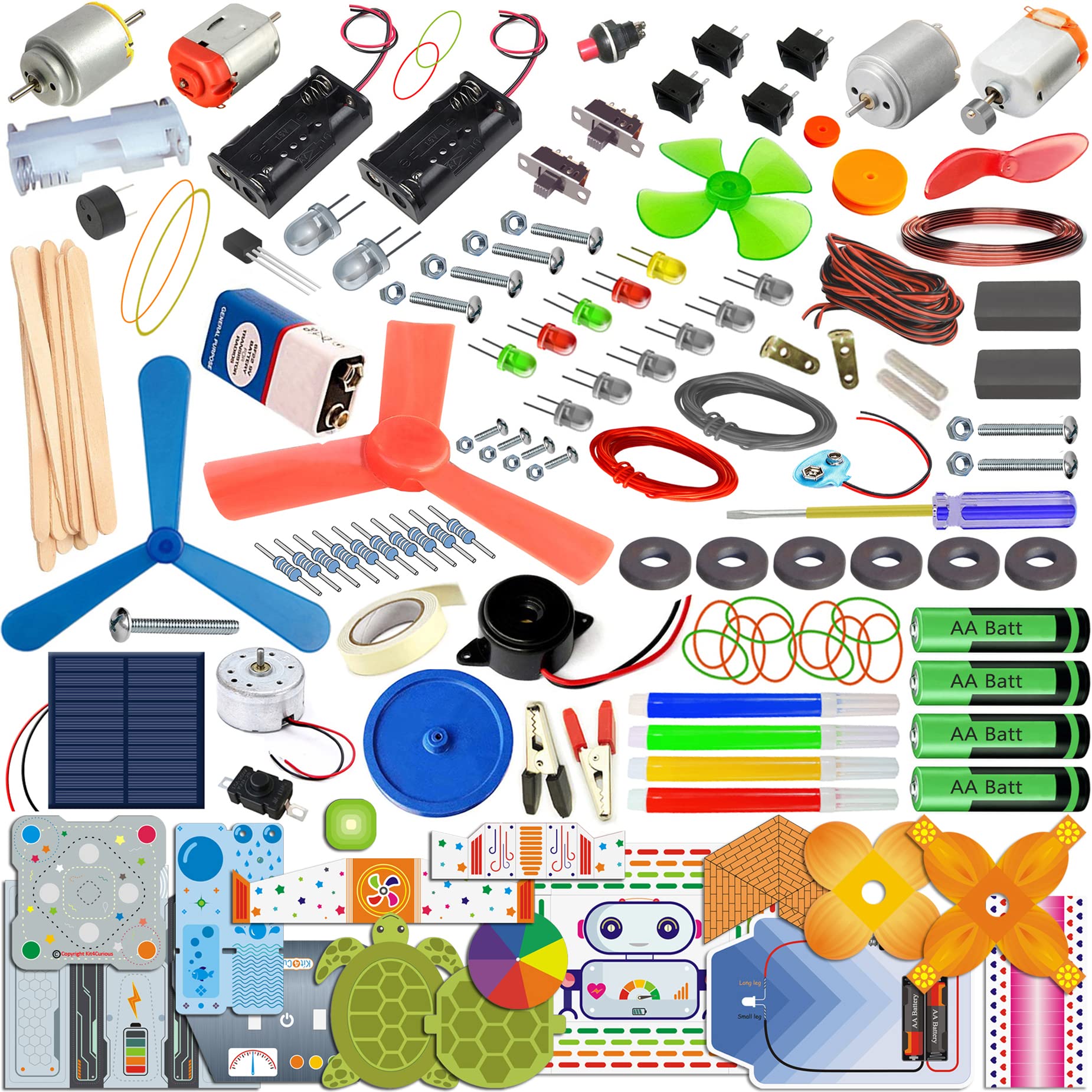 Kit4Curious 140 Experiments Science Projects Diy Gadgets Toy Educational Learning Kit - 140 Items In 1 Kit - Solar Energy, Steam Activities, Smart Gift For Boys & Girls