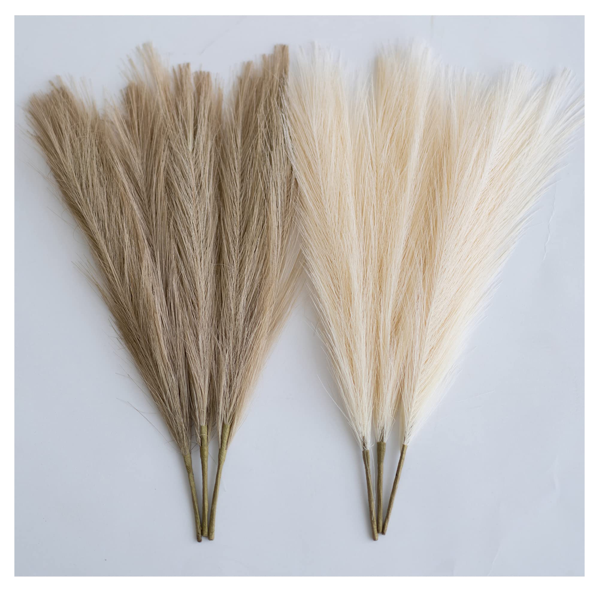 ChagoArt-Pampas Grass Decor Tall-Faux Pampas Grass Small 17"-6 Stems-Beige and Taupe-Brown-Pompas Floral-Fake Pampas Grass-Artificial Pampas Grass Vase-Dried Pampas Grass-Pompous Grass Branches Large