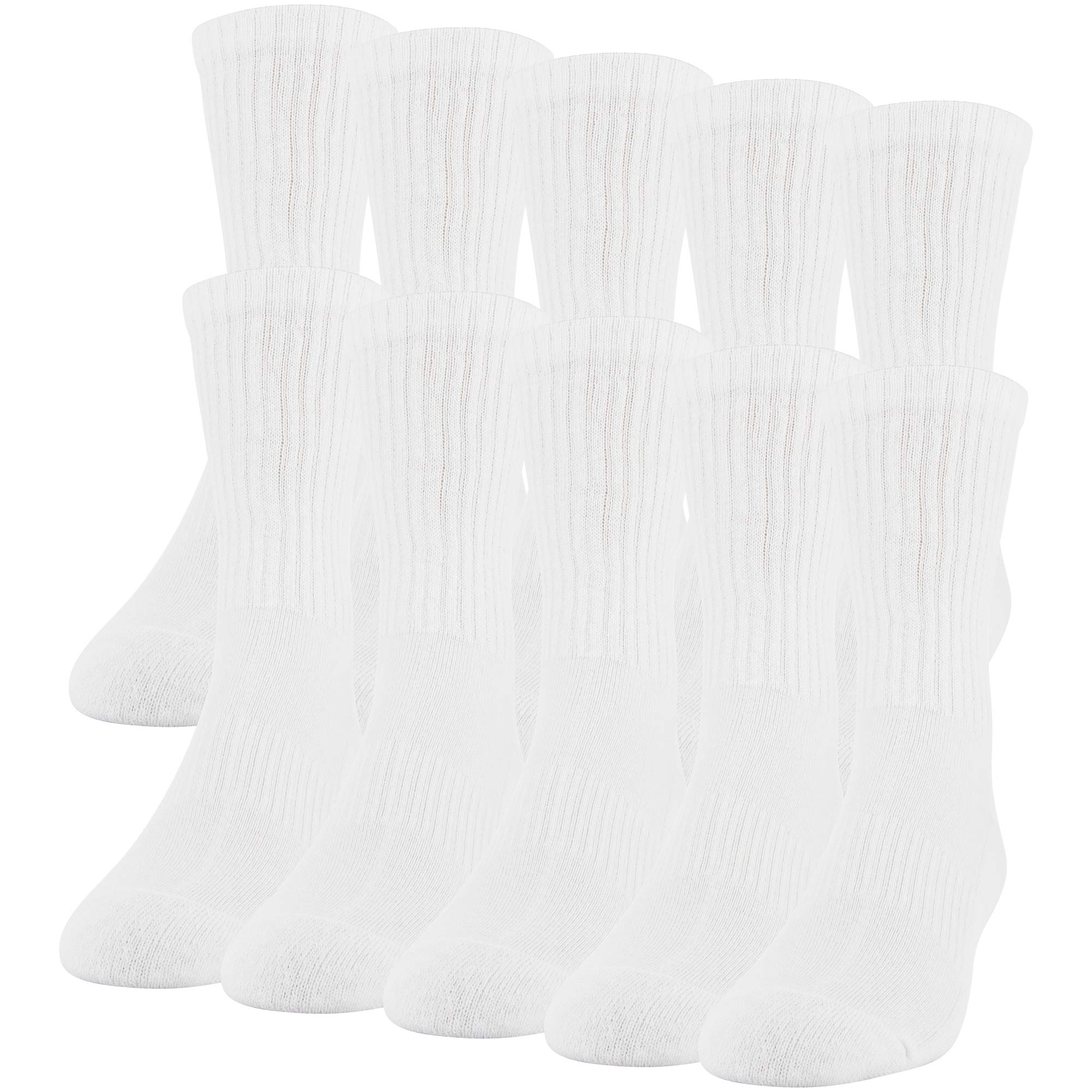 Gildan Men's Active Cotton Crew Socks, 10-pairs