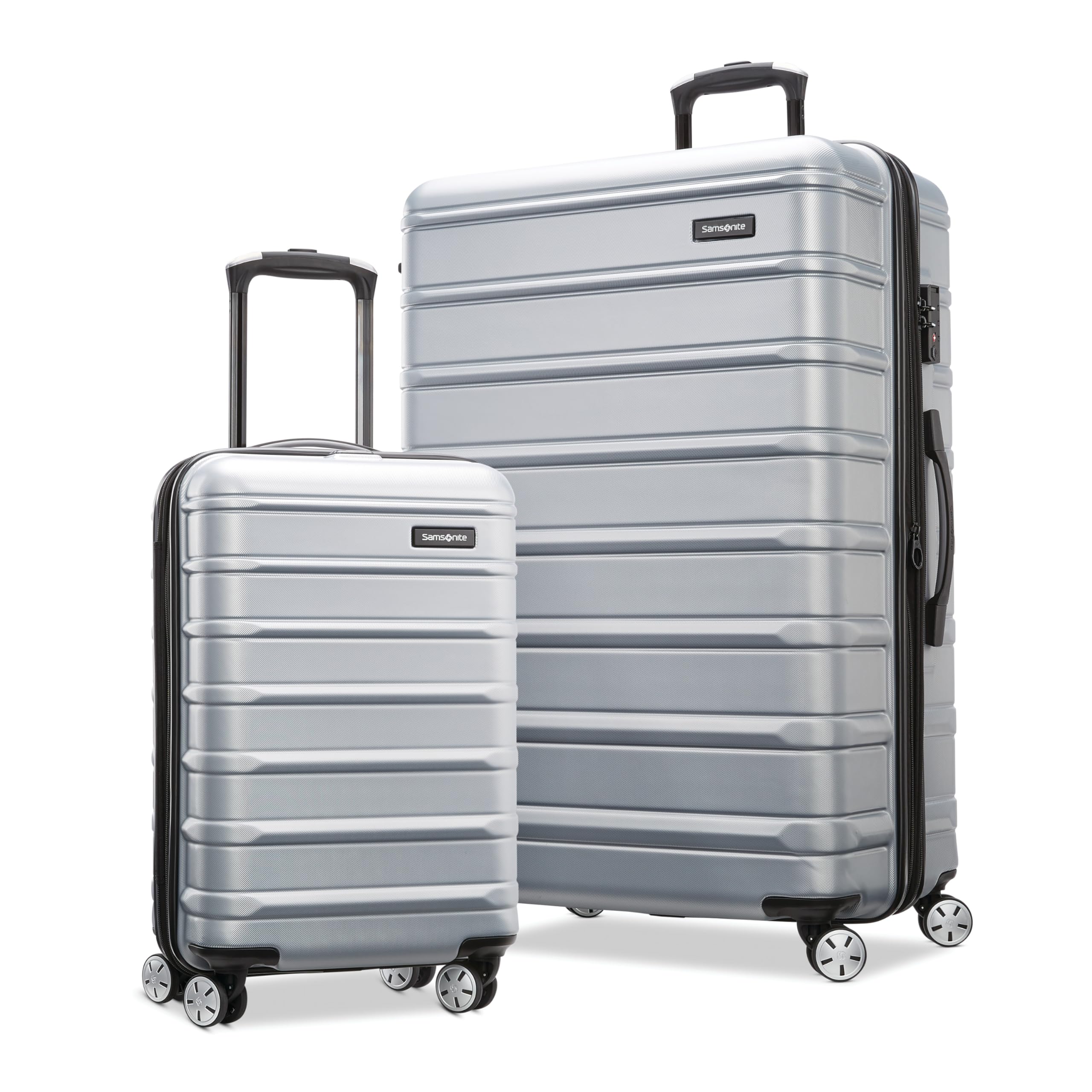 Samsonite Omni 2 Hardside Expandable Luggage with Spinner Wheels, Arctic Silver, 2-Piece Set (Carry-on/Large)