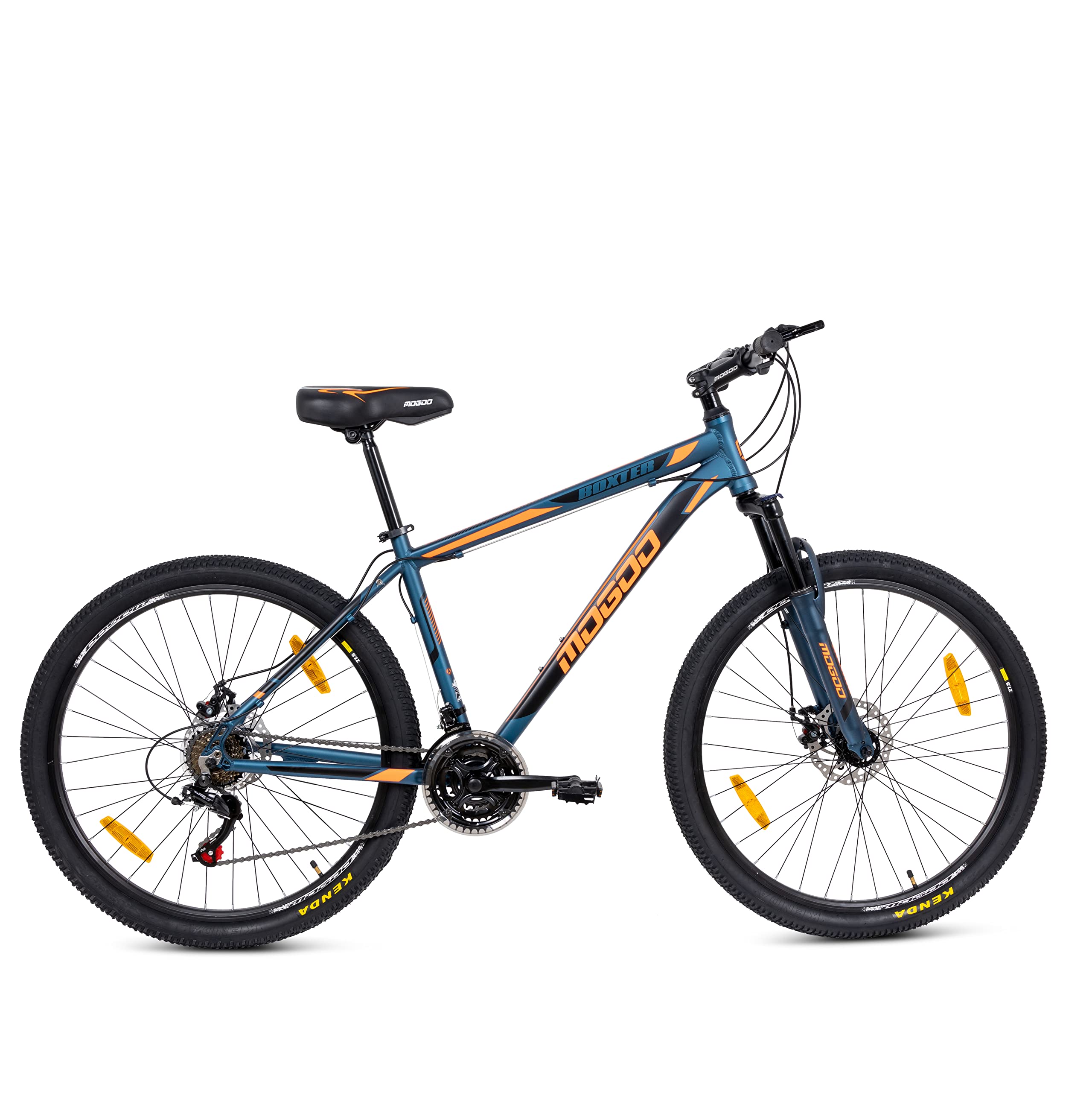 Mogoo Boxter Aluminum Alloy Mountain Bike Kenda 27.5 Inch, 21-Speed Shimano Drivetrain, Bicycle Adult, Mechanical Disc Brakes, Adjustable Seat, 21-Gear, Suspension MTB Cycle for Men and Women