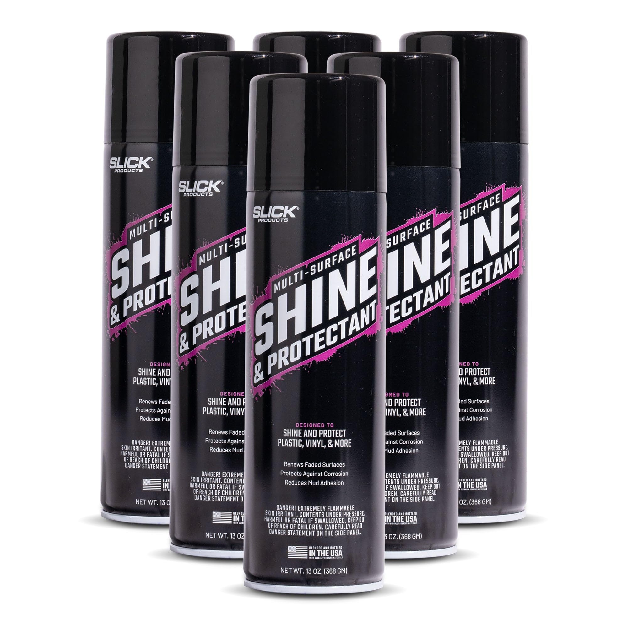 Slick ProductsShine & Protectant Spray Coating Designed to Renew, Shine, and Protect a Variety of Surfaces Including Plastic, Vinyl, Rubber, Fiberglass and More