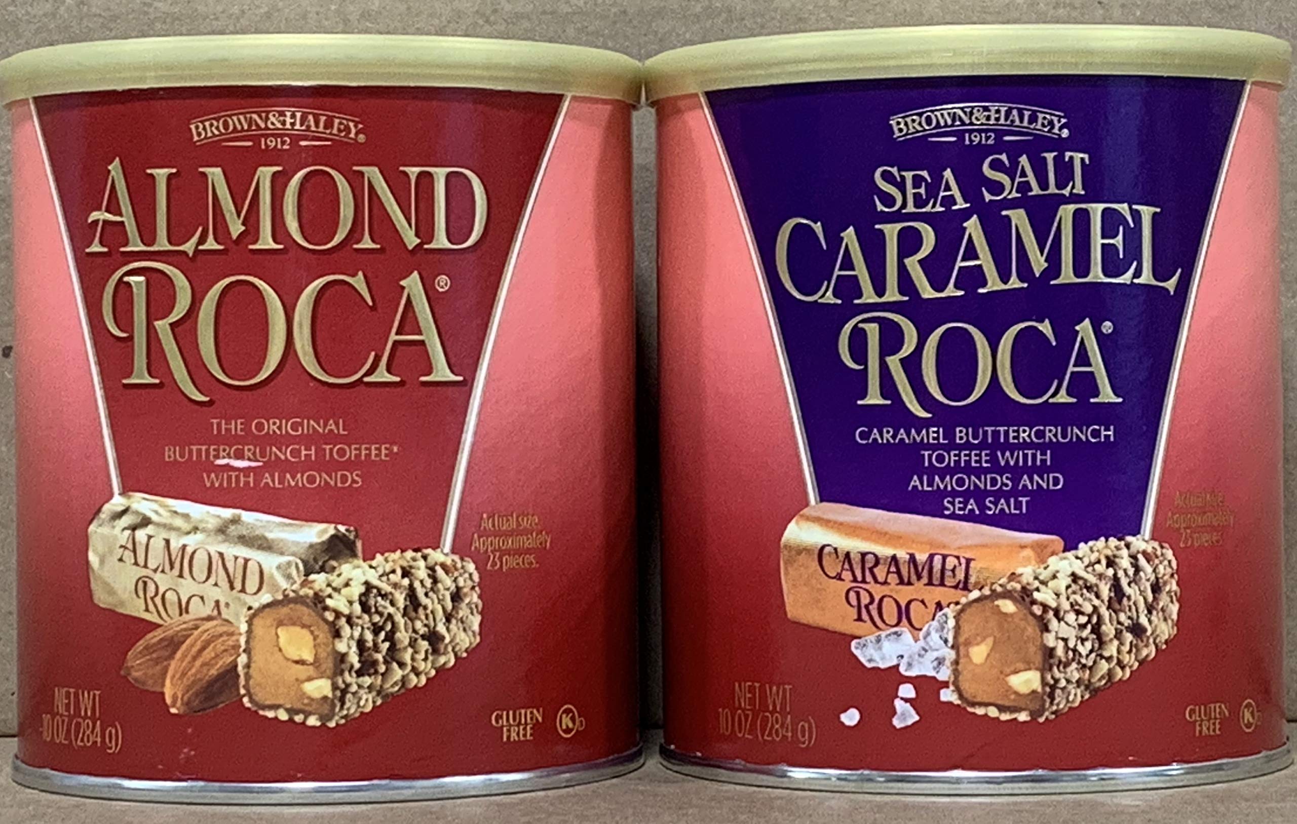 KC CommerceAlmond Roca 10 Ounce Canister Variety Pack (Original and Sea Salt Caramel Roca)