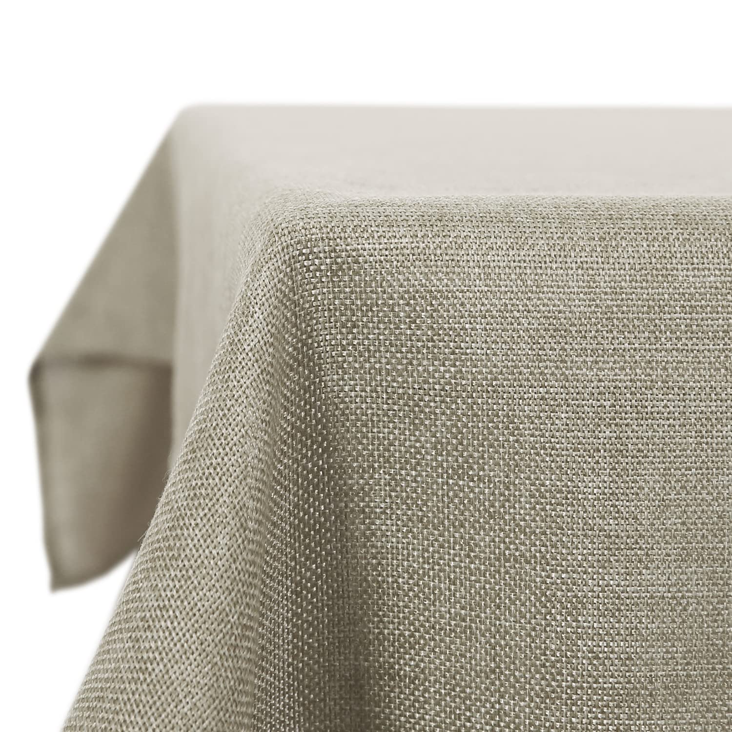 Deconovo Rectangle Tablecloth Faux Linen Water Resistant Table Cloth for Dinning 52x70in(132x178cm) Linen