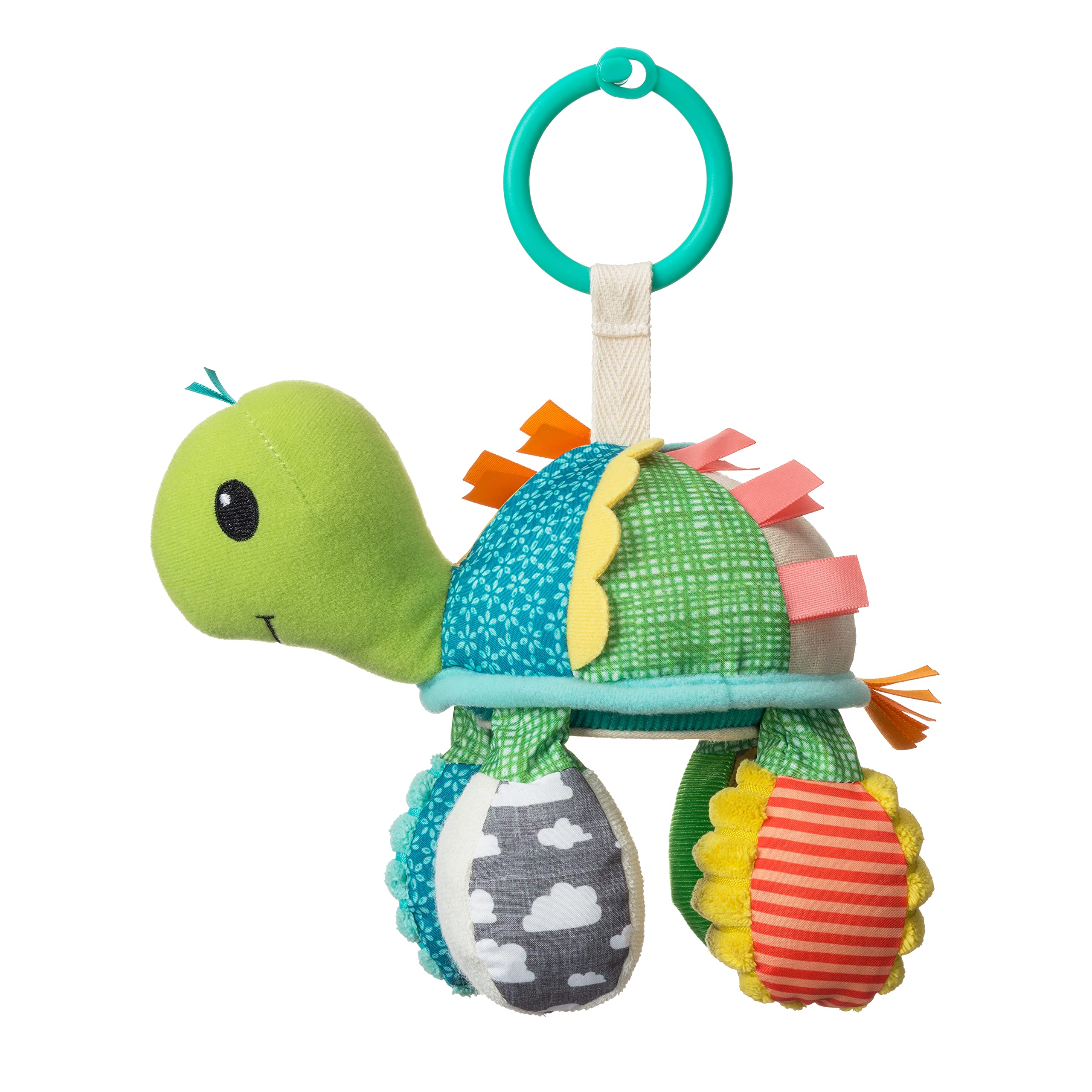 Infantino - Go Gaga Turtle Activity Miror - for Tummy Time - Baby Gift - clip on Pram and Pushchair - Newborn Baby - Sensory Toys for Babies - ¨Peek-a-Boo Play - 0 Months +