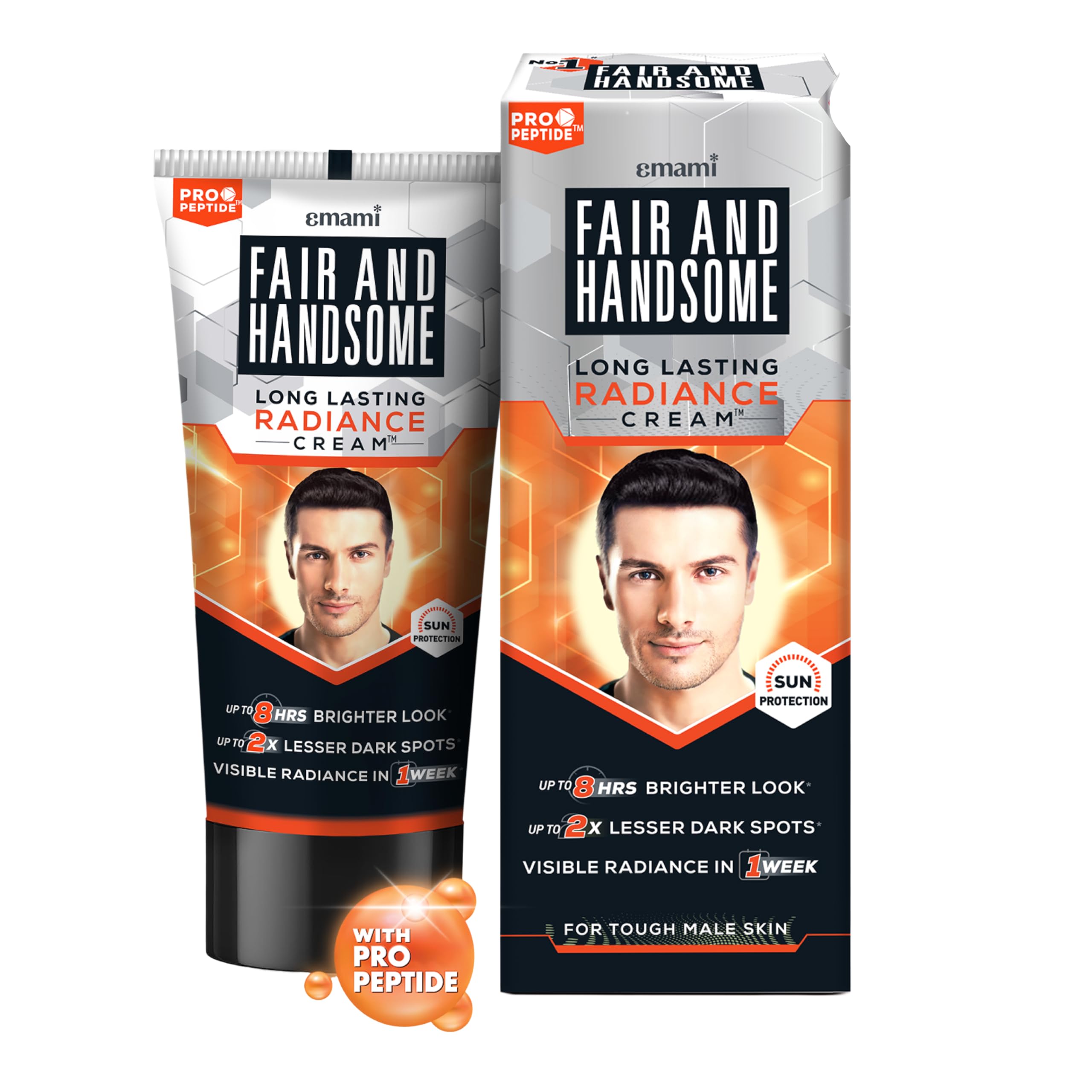 Fair And Handsome Long Lasting Radiance Cream | 2X Spot Reduction | 7 Hrs Brighter Look | Pro-Peptide | Face Cream for Men | 60g