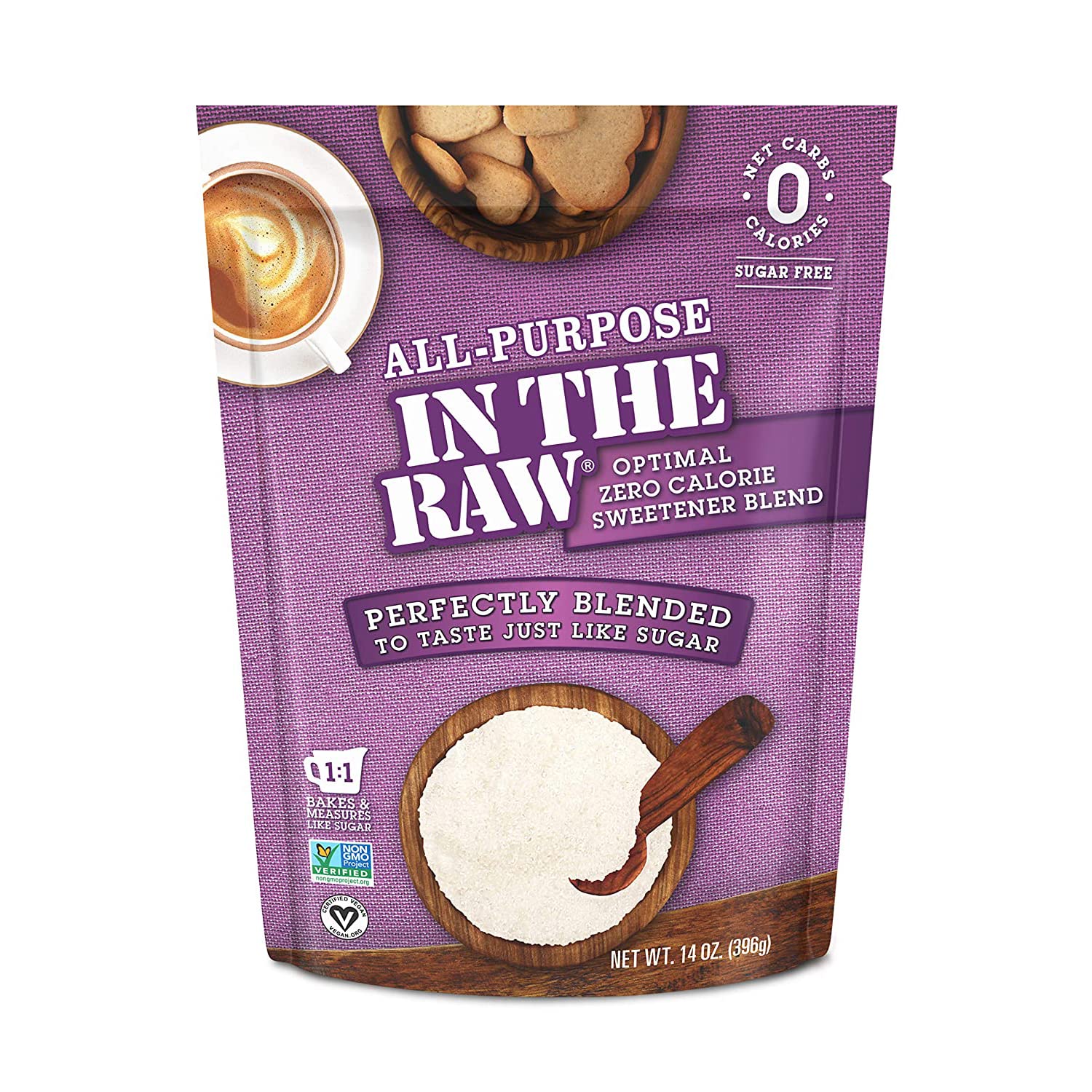 All-Purpose In The Raw Nature’s Zero Calorie Sweetener blended to taste just like sugar,14 Oz (Pack of 1)