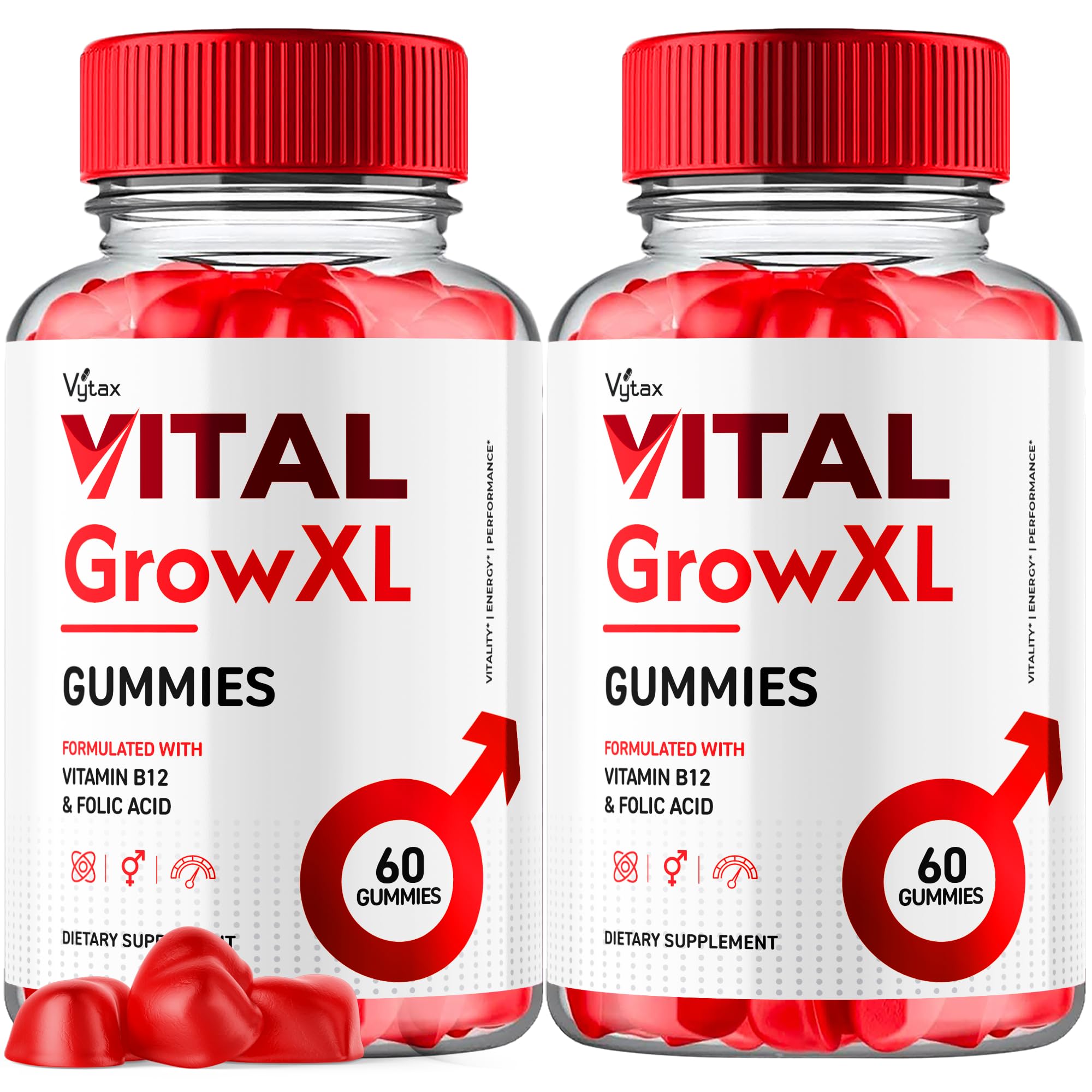 (2 Pack) Vital Grow XL Gummies, Vital Grow XL Testo Gummies Maximum Strength Advanced Vitamin Formula, Vital GrowXL Vitale VitalGrowXL Me Gomitas Premium Chewable Vitalgrow Supplement (120 Gummies)