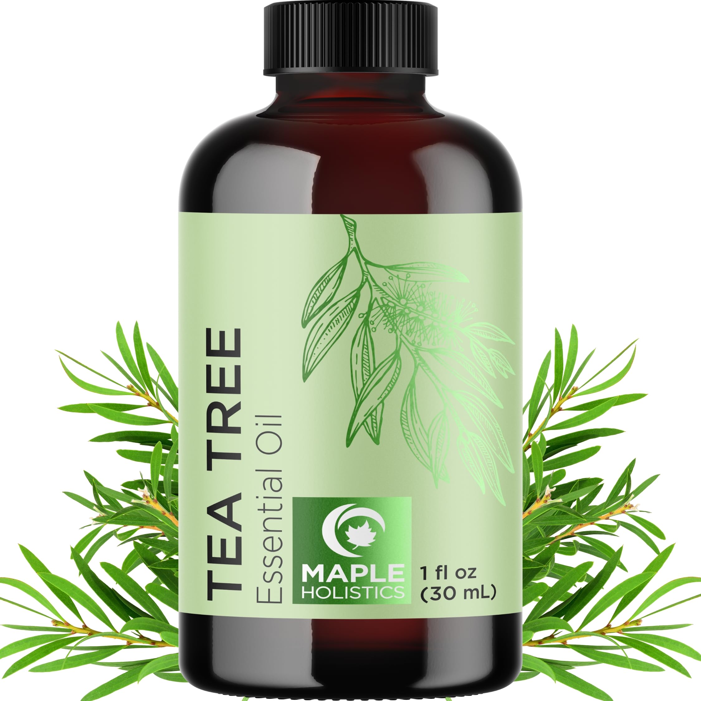 Pure Tea Tree Essential Oil - Pure Australian Tea Tree Oil for Hair Skin and Nails plus Moisturizing Cleansing Oil for Face Care - Tea Tree Essential Oil for Skin Dry Scalp Foot Soak and Nail Cleaner