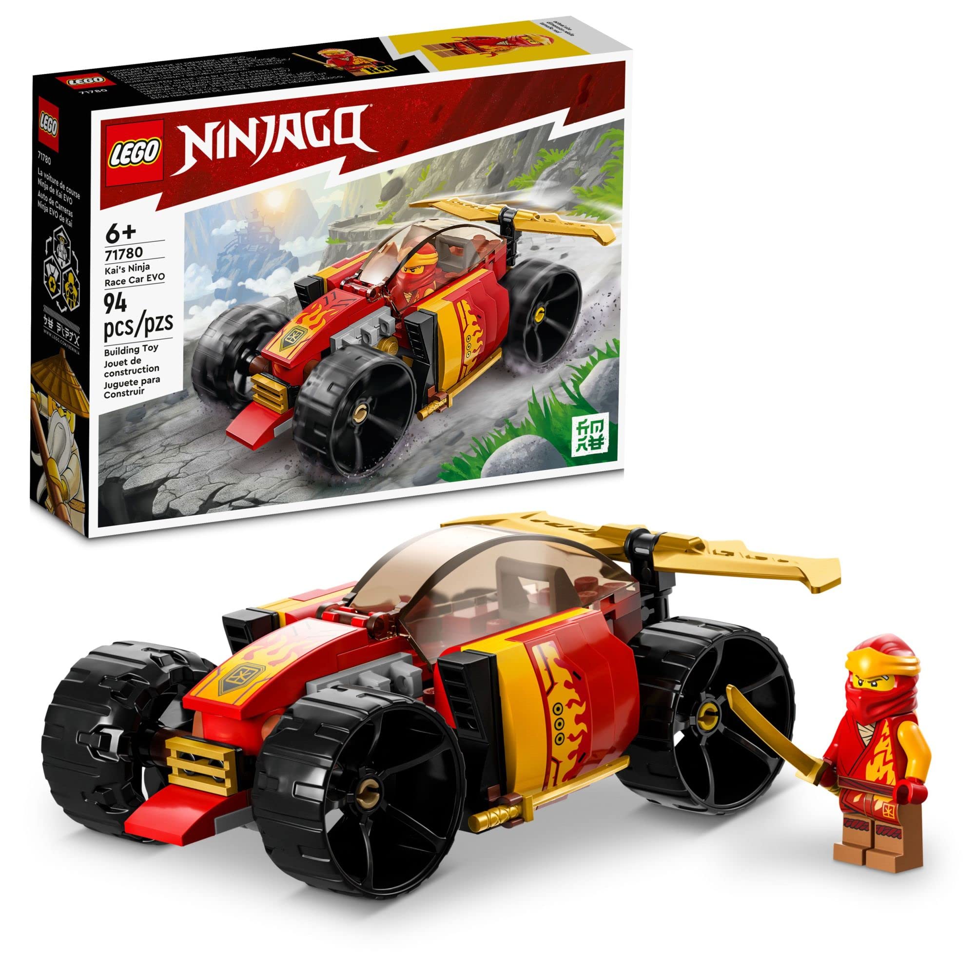 LEGO 71780 NINJAGO Kai’s Ninja Race Car EVO 2in1 Racing Car Toy to Off-Road Vehicle, Model Building Set for Kids, Boys and Girls Aged 6 Plus, Birthday Gift Idea