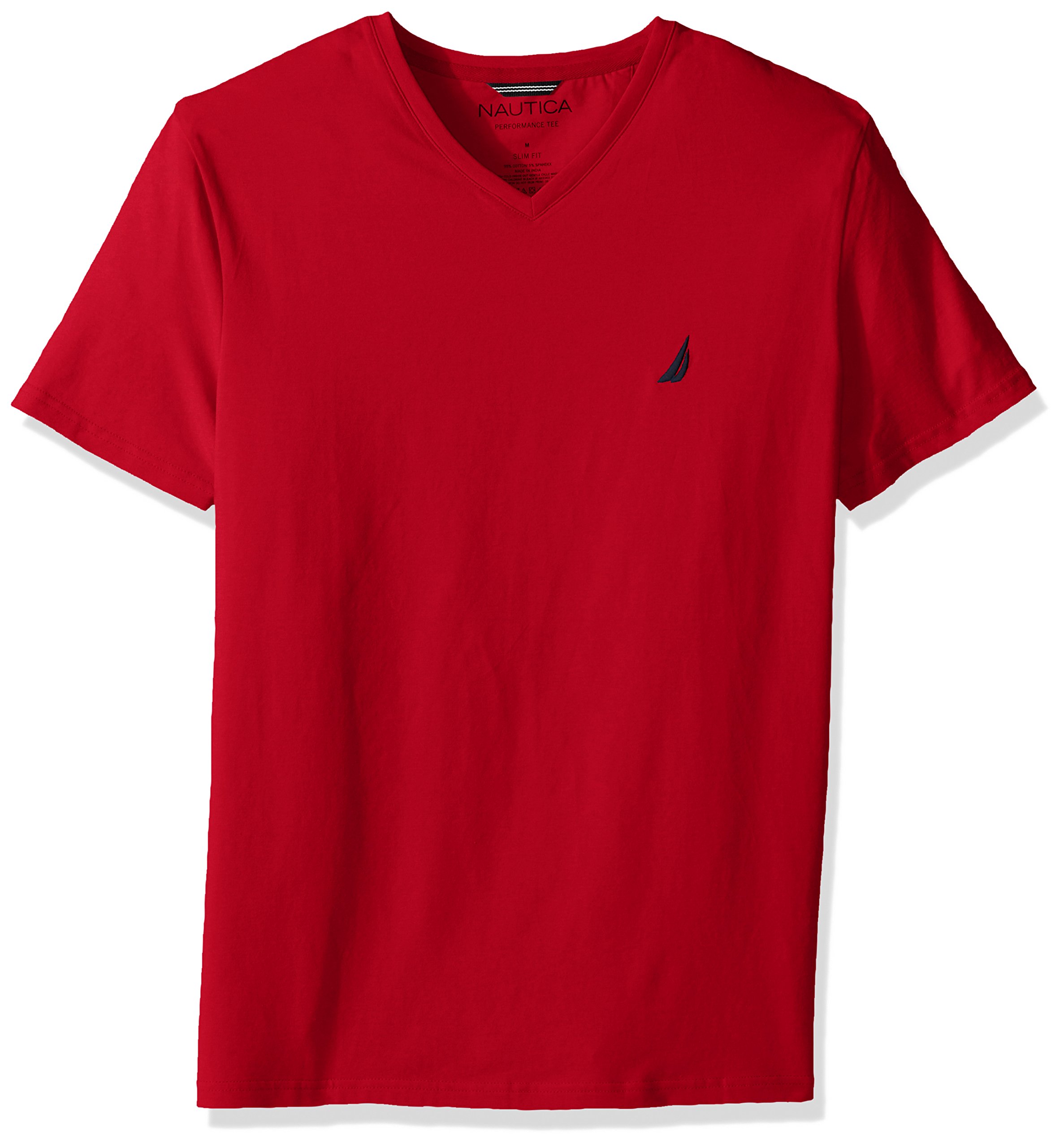 NauticaMen's Short Sleeve Solid Slim Fit V-Neck T-Shirt