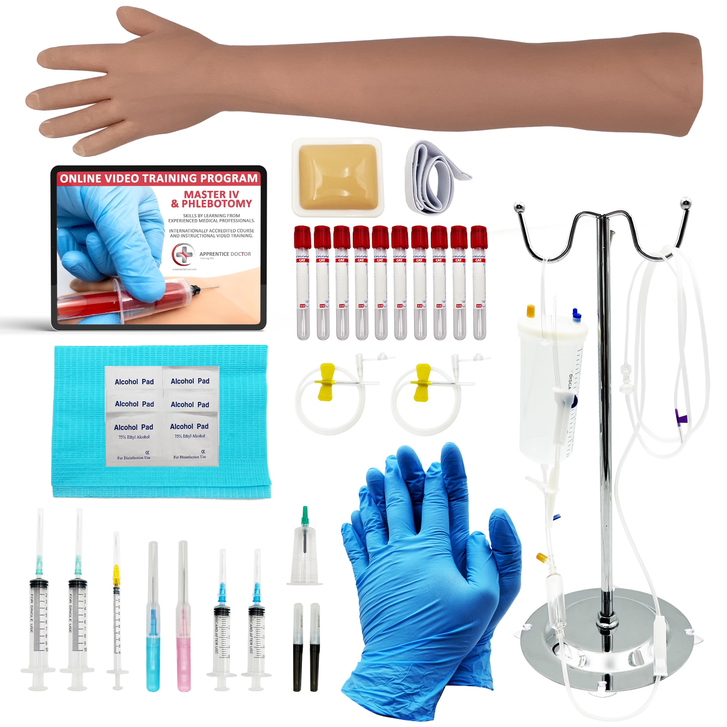 Phlebotomy Practice Kit and IV Practice Kit for Nurses and Other Medical Professionals - Practice and Perfect Venipuncture Skills Before Working On Real People (43)