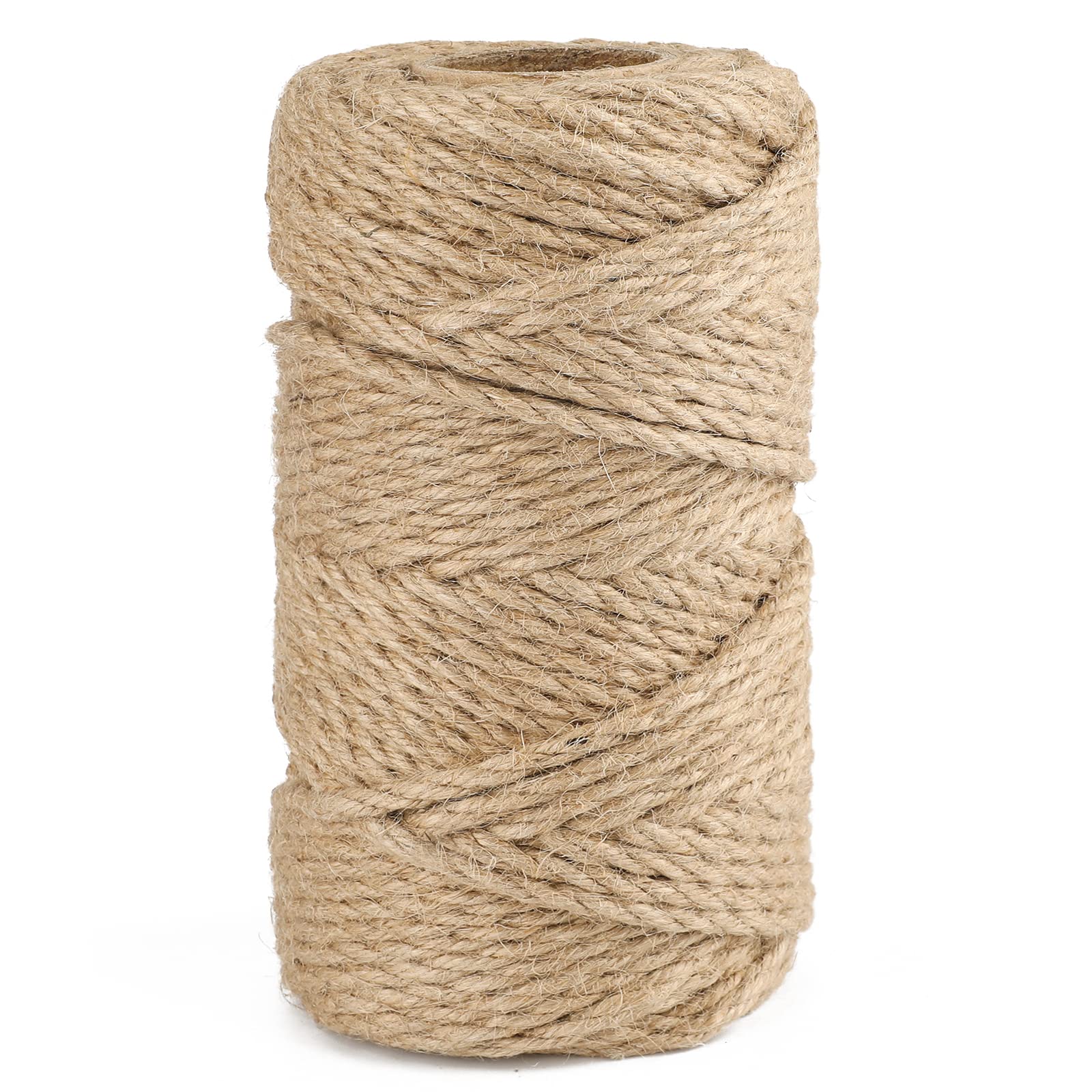 jijAcraft Natural Jute Twine 164 Feet - 1/4 Inch (6mm) Twine String Garden Twine for Climbing Plants - Strong Hemp Twine String Durable Rope for Gardening, Crafts Gift Wrapping, Home Decor